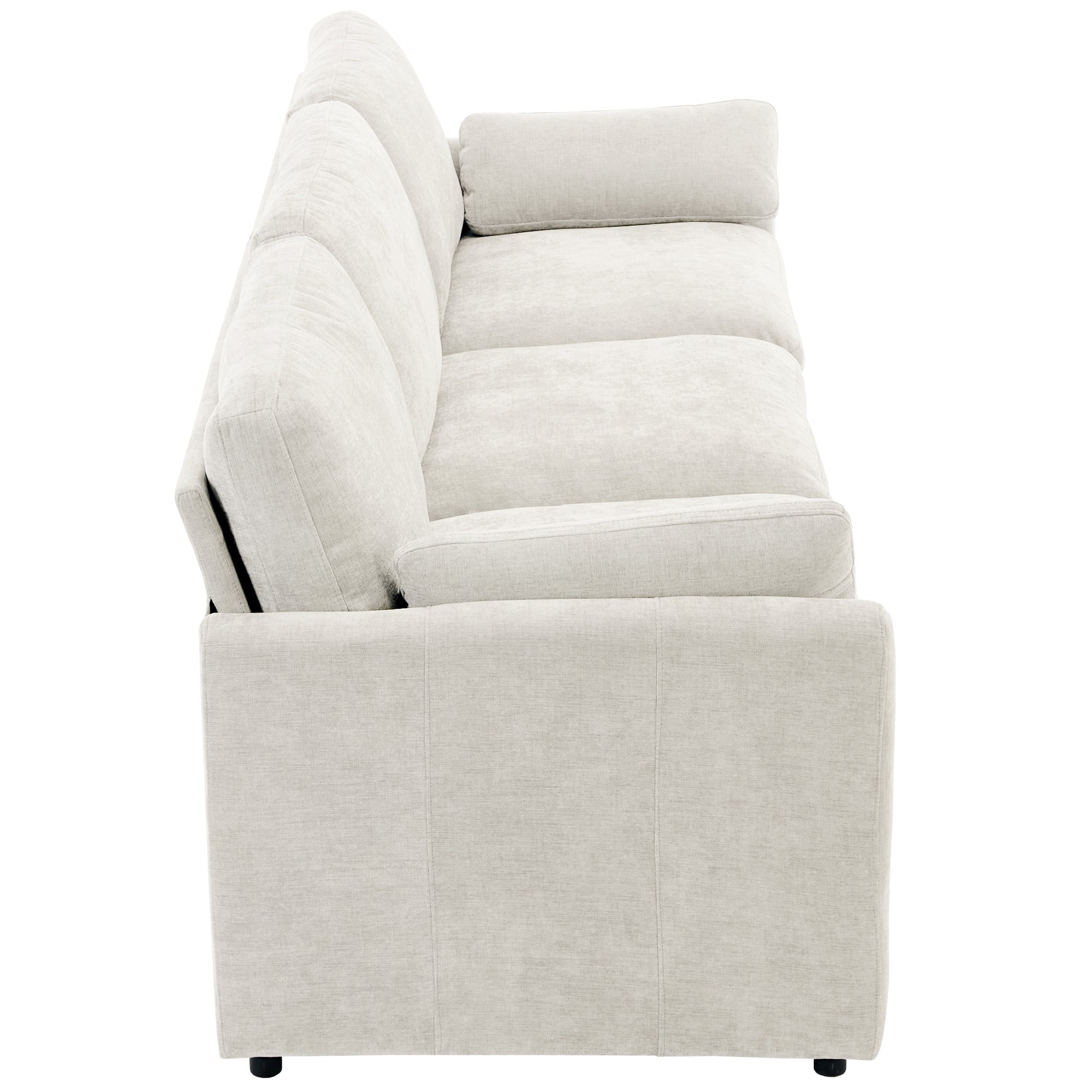 Cozy Upholstered 3-Seater Sofa with Plush Double Cushion and Ergonomic Design