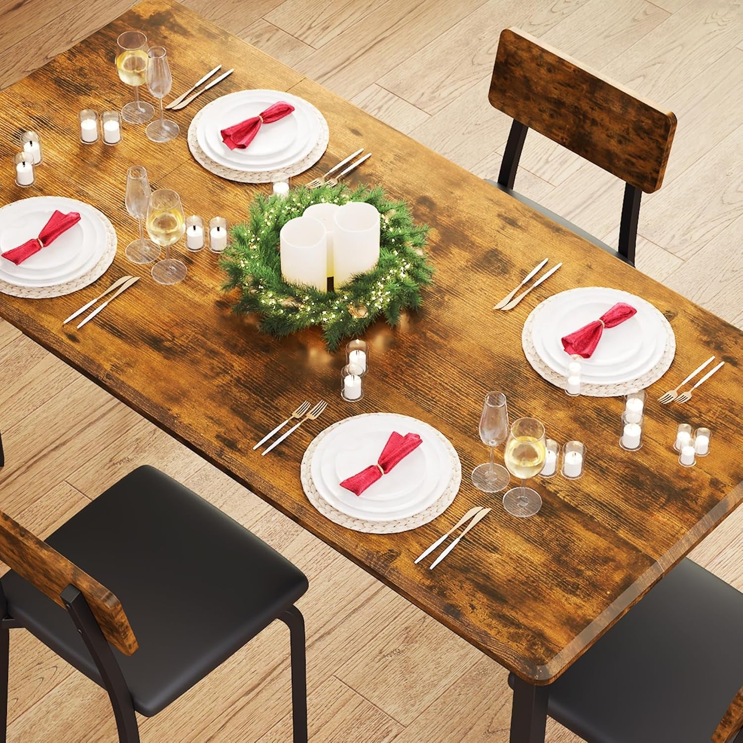 Extendable 5 pc Dining Set - Rustic Brown