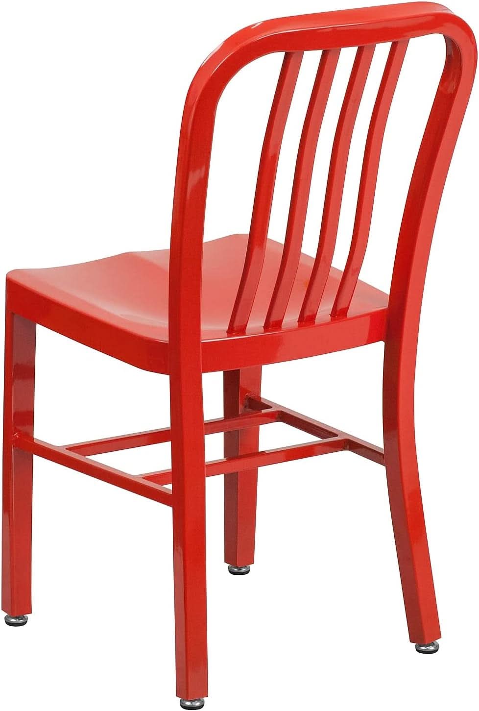 Commercial Grade Red Metal Indoor/Outdoor Dining Chair