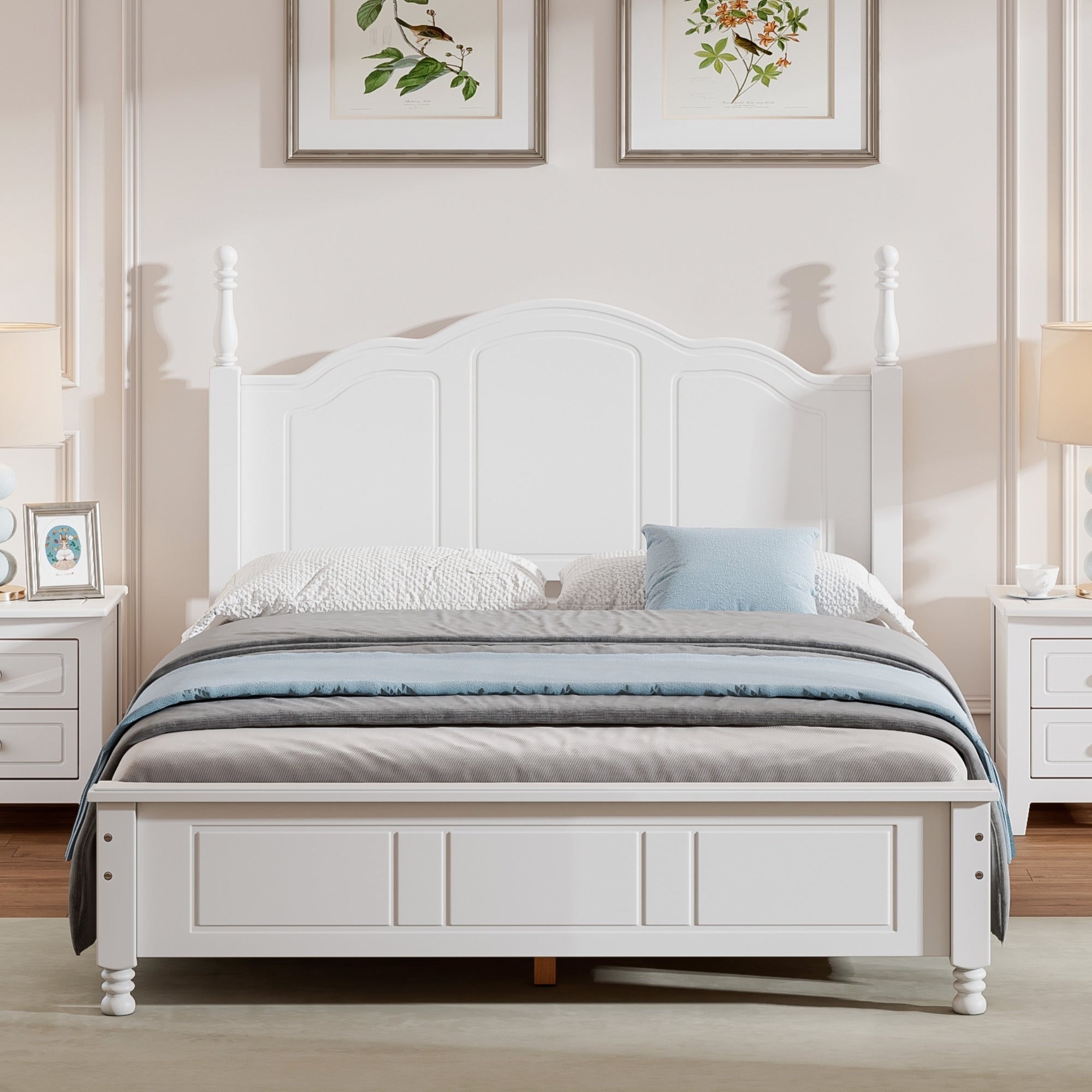 Full Size Farmhouse Bed Frame in White