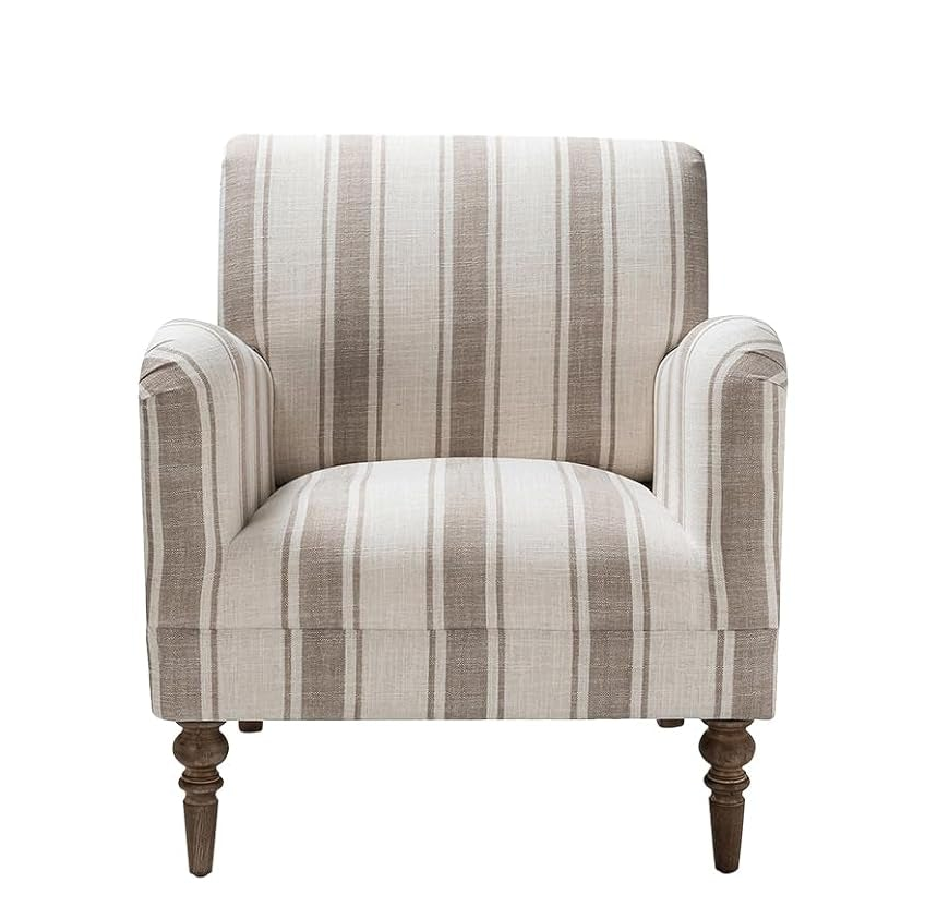 Tan Stripe Accent Chair
