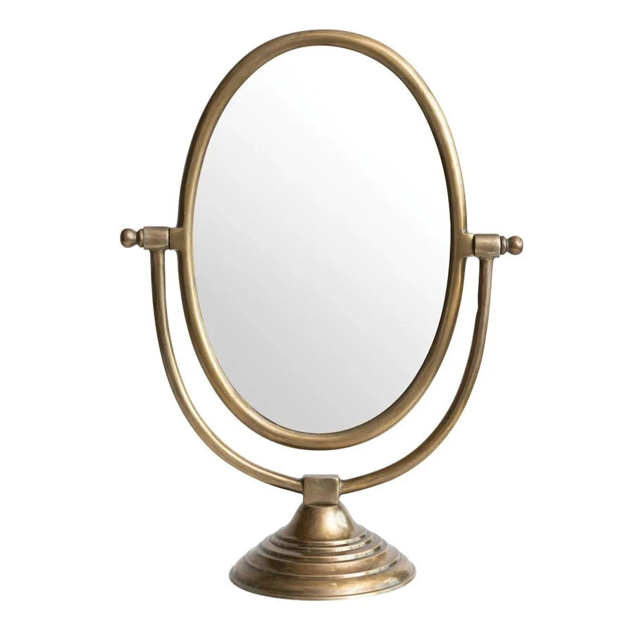 Austine Framed Mirror – Antique Brass Finish