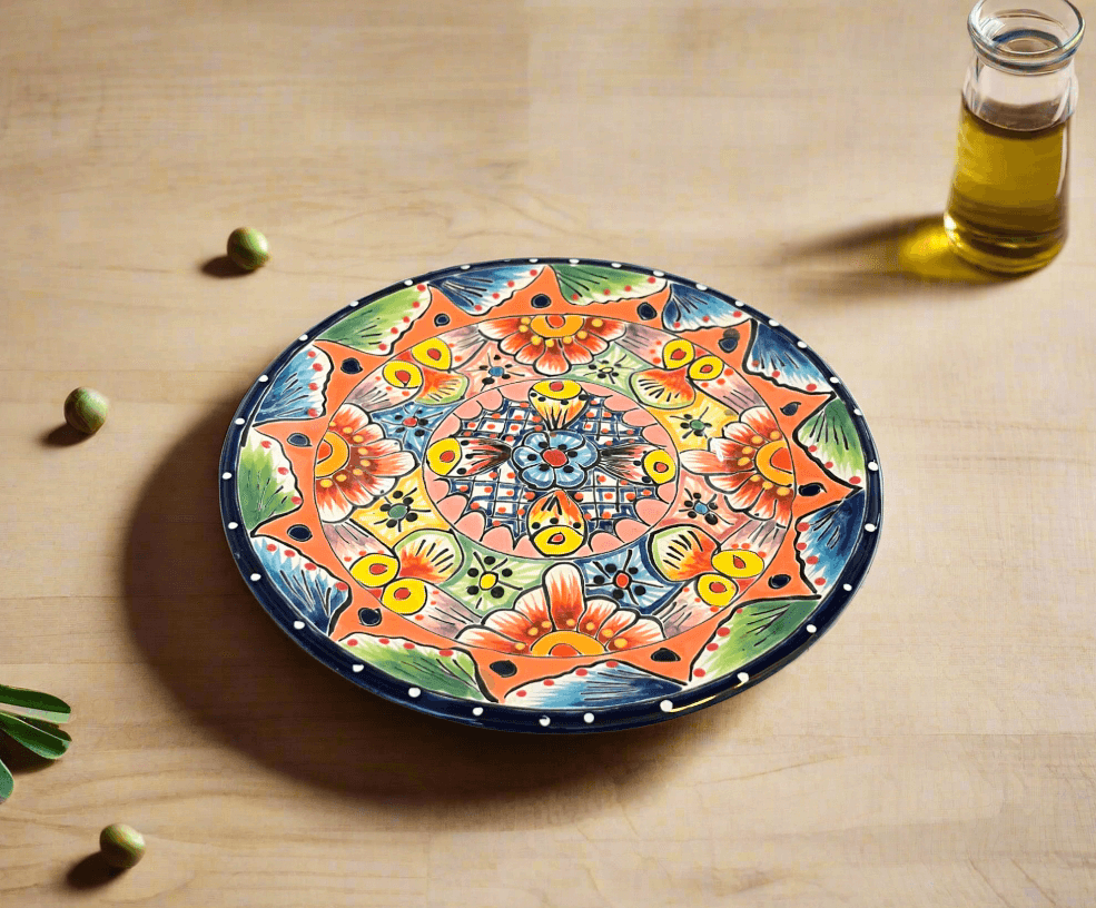8" Talavera Ceramic Dinner Plate | Authentic Mexican Dinnerware