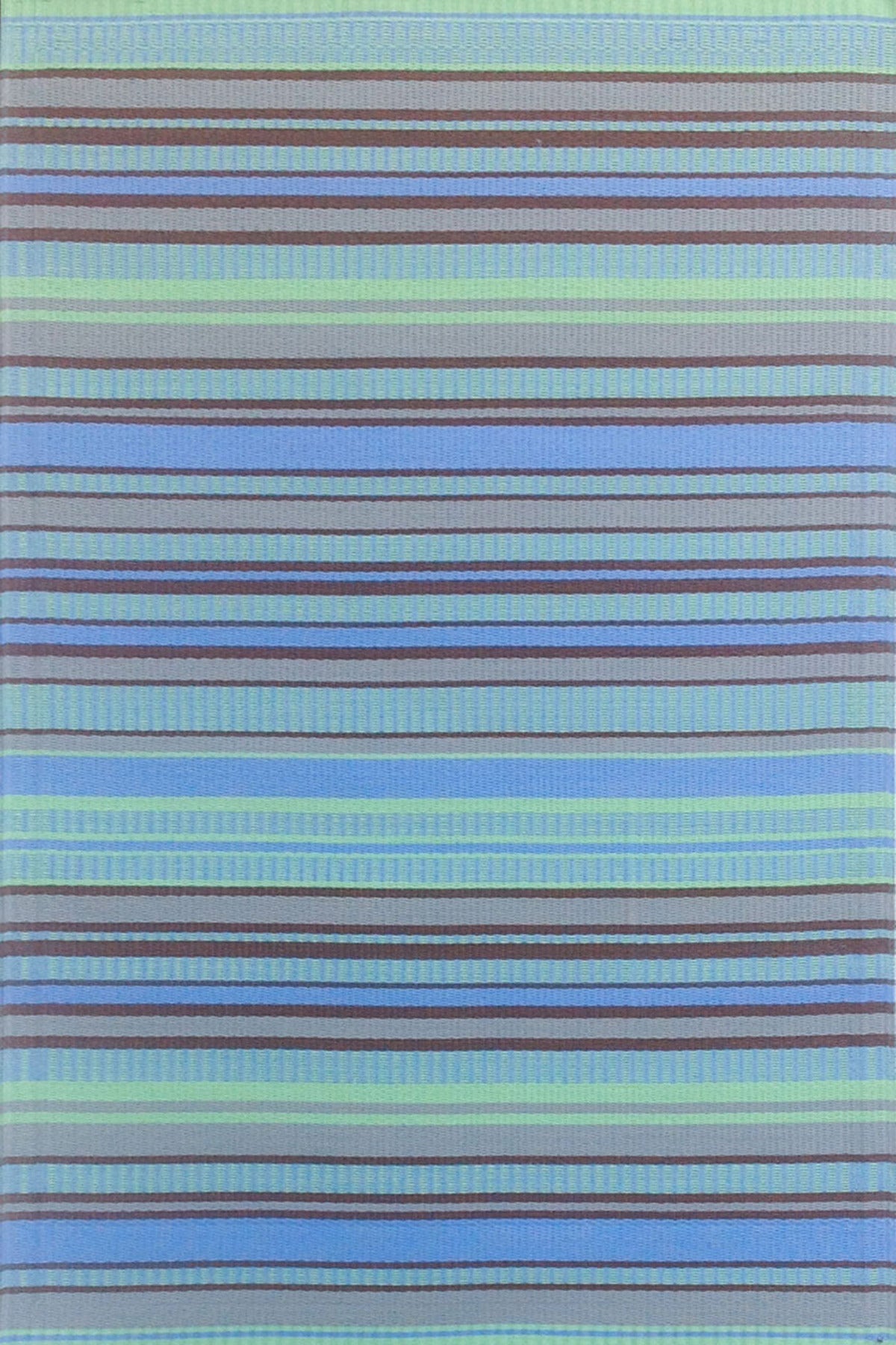 Stripes Grey & Aqua Reversible Outdoor Mat