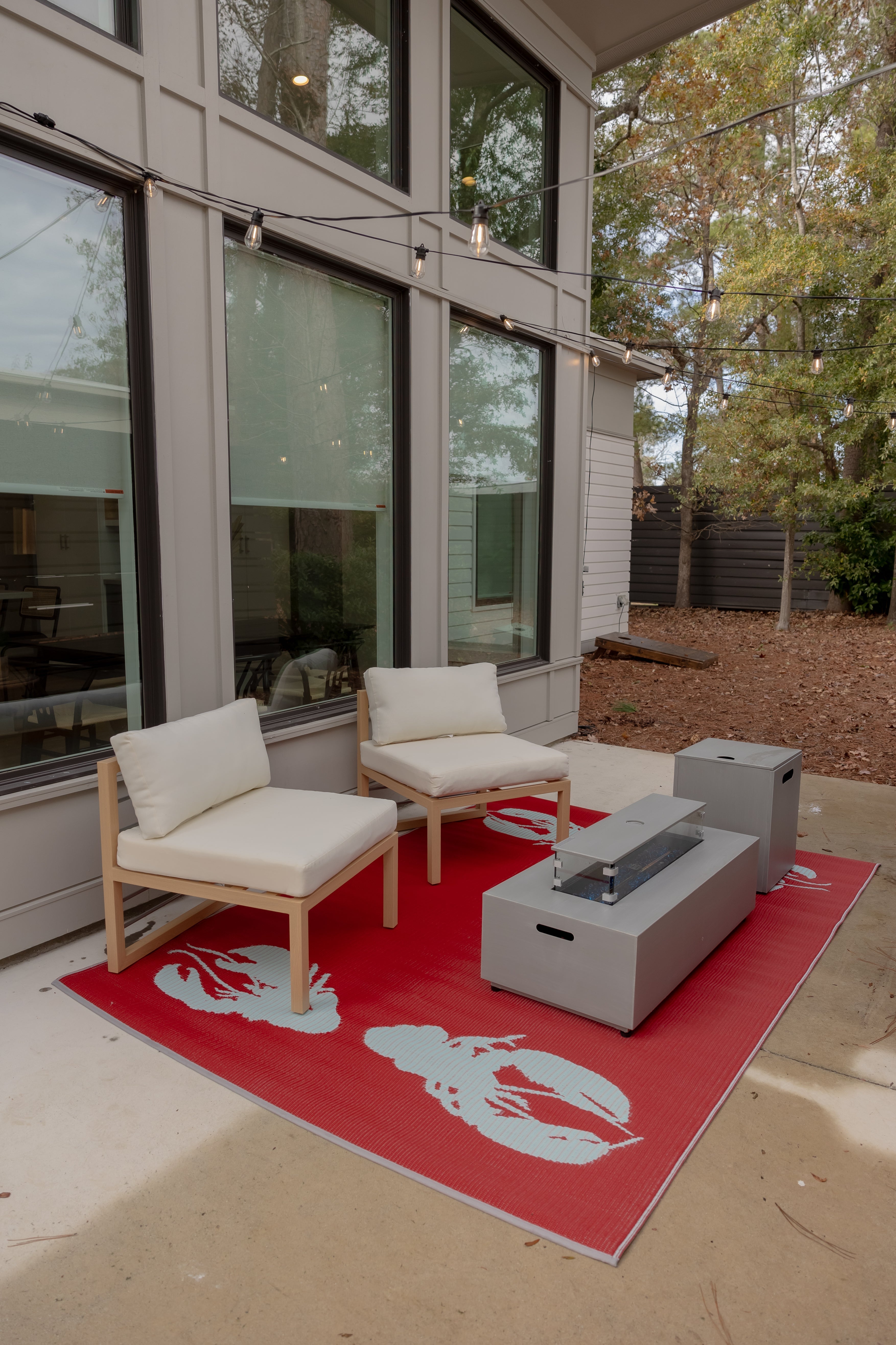 Four Lobster Red & Aqua Outdoor Mat