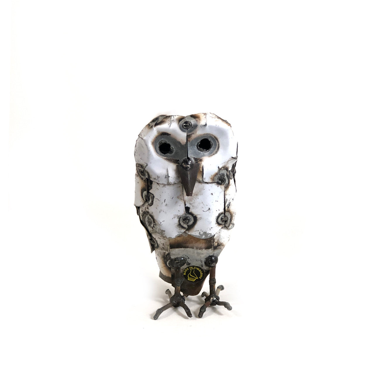 Recycled Metal Snowy White Owls