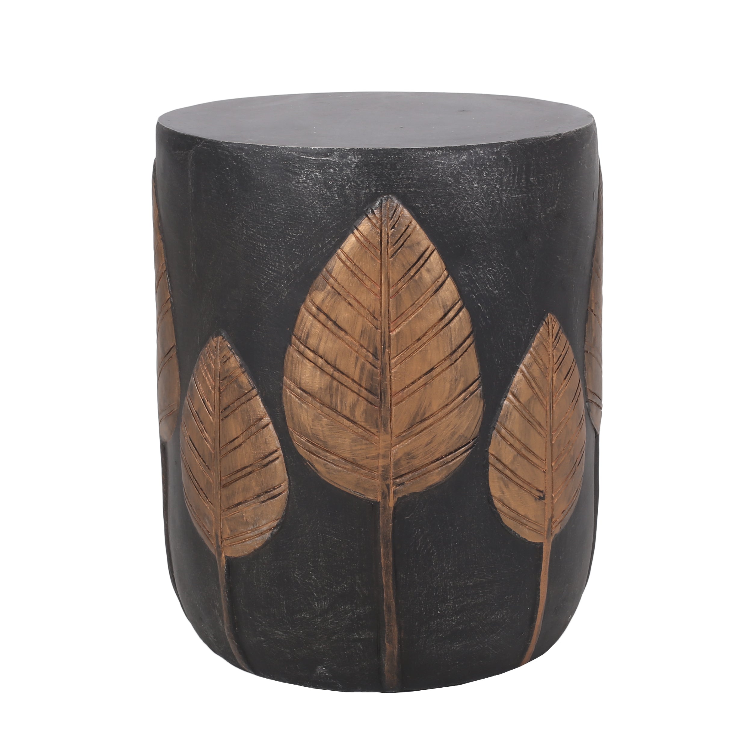 Outdoor Light Weight Concrete Side Table - Black/Copper