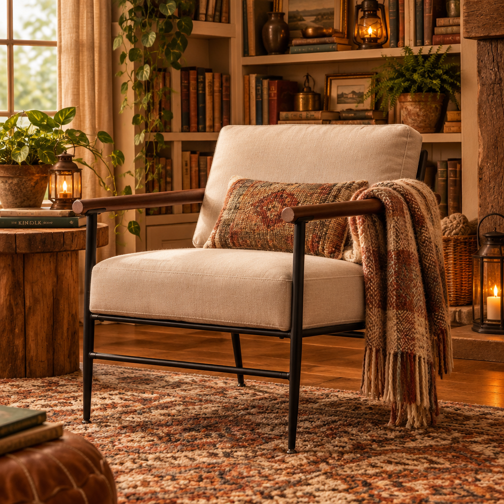 Contemporary Accent Chair in Linen