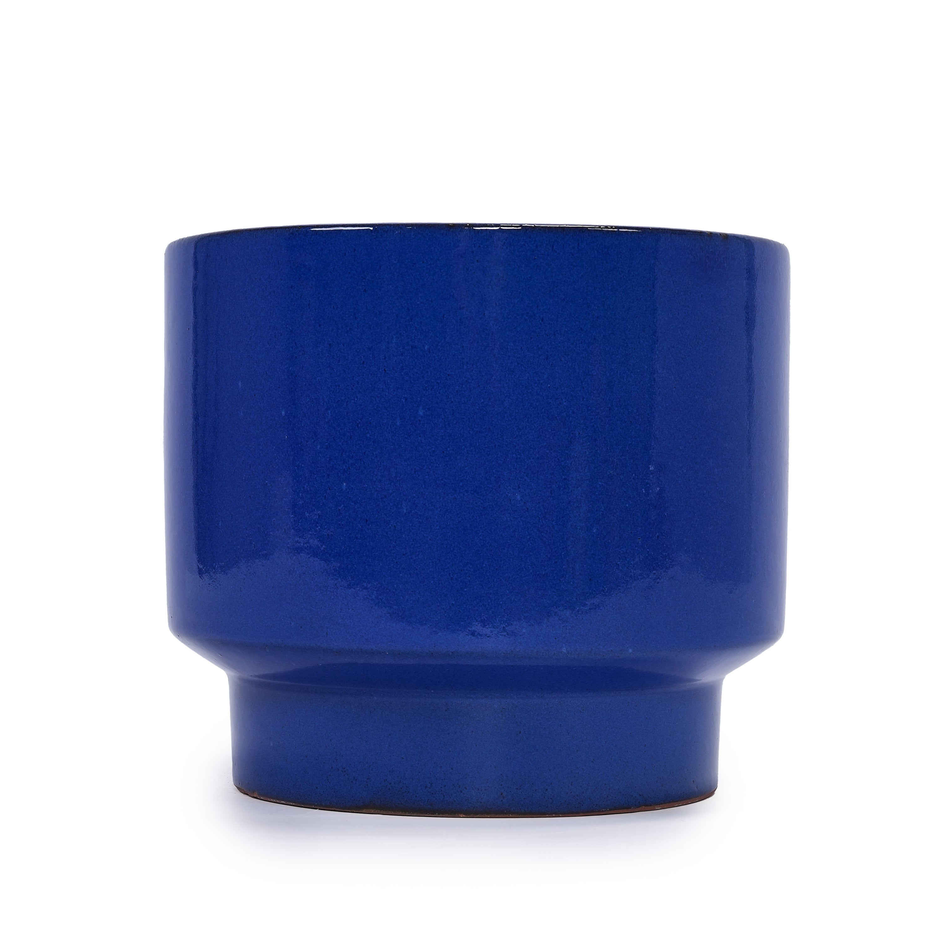 Set of 3 Ceramic Flower Pots - Blue
