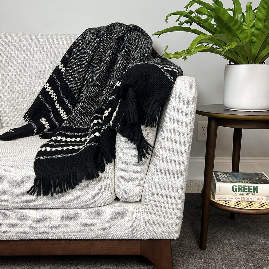 Chunky Black Cuzco Alpaca Throw