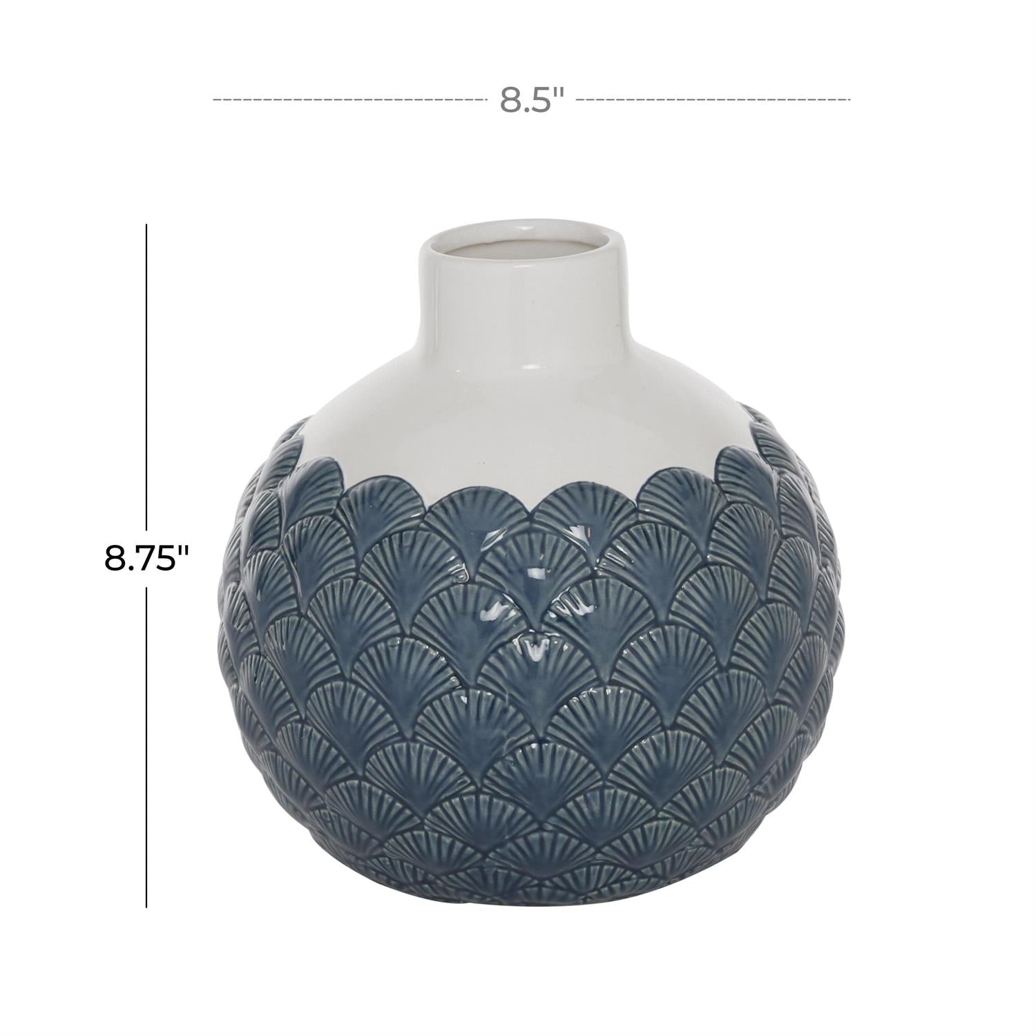 Blue Shell Ceramic Decorative Vase
