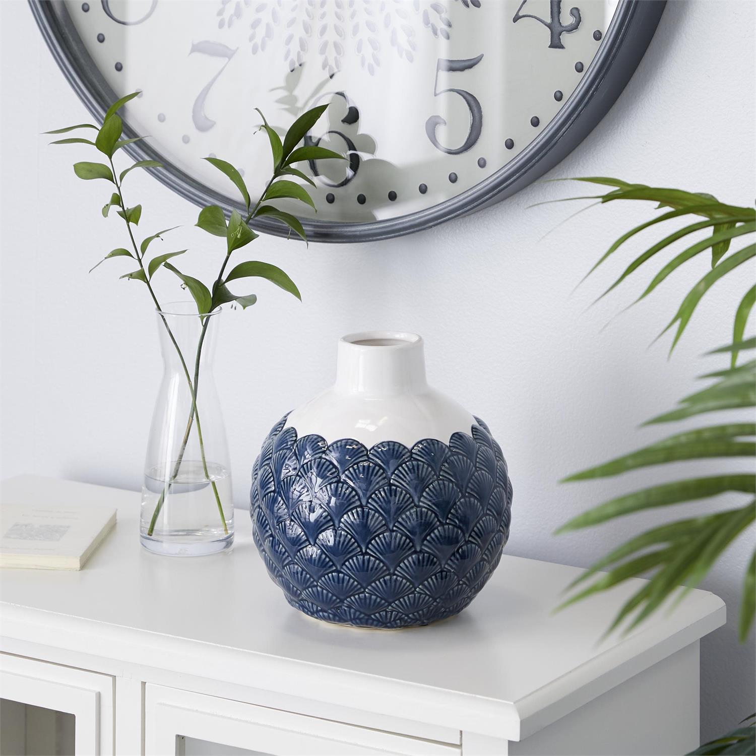 Blue Shell Ceramic Decorative Vase