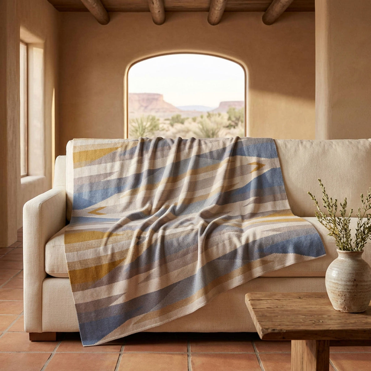 Southwest Arrows - Cotton Sustainable Knit Throw Blanket