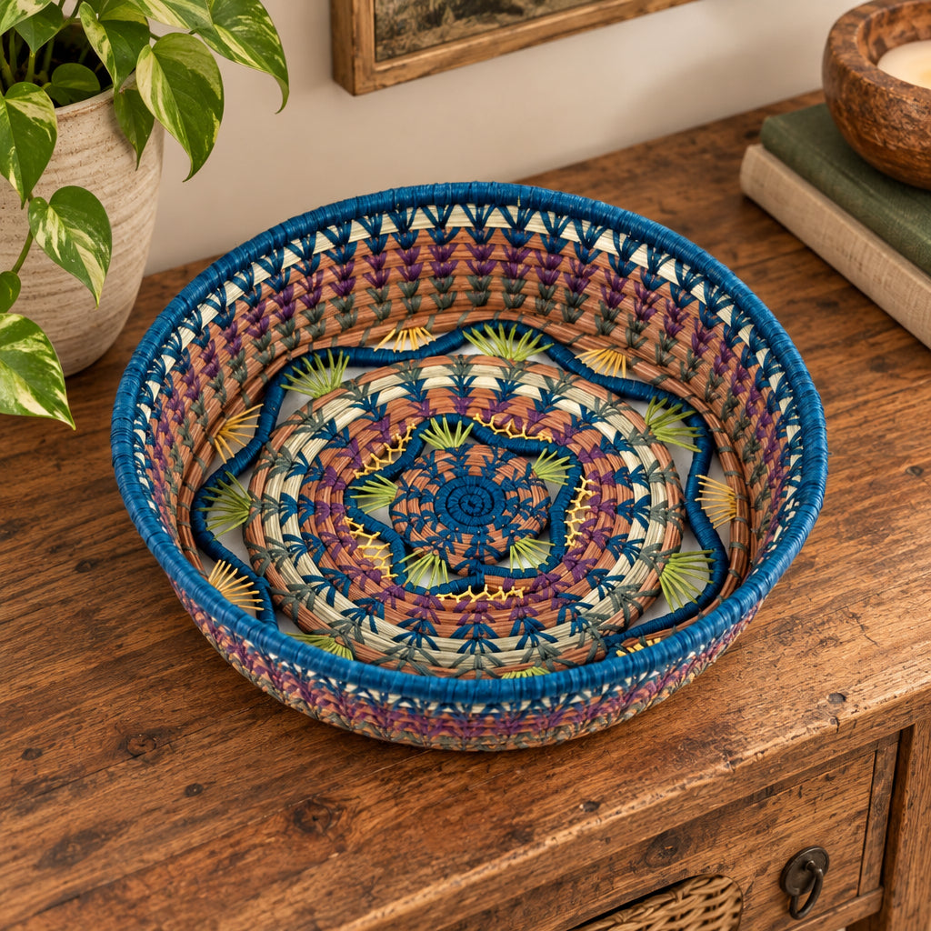 Rosenda Basket in Teal