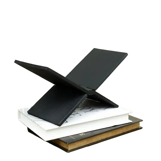 Black Wood Cookbook & Coffee Table Book Holder Stand