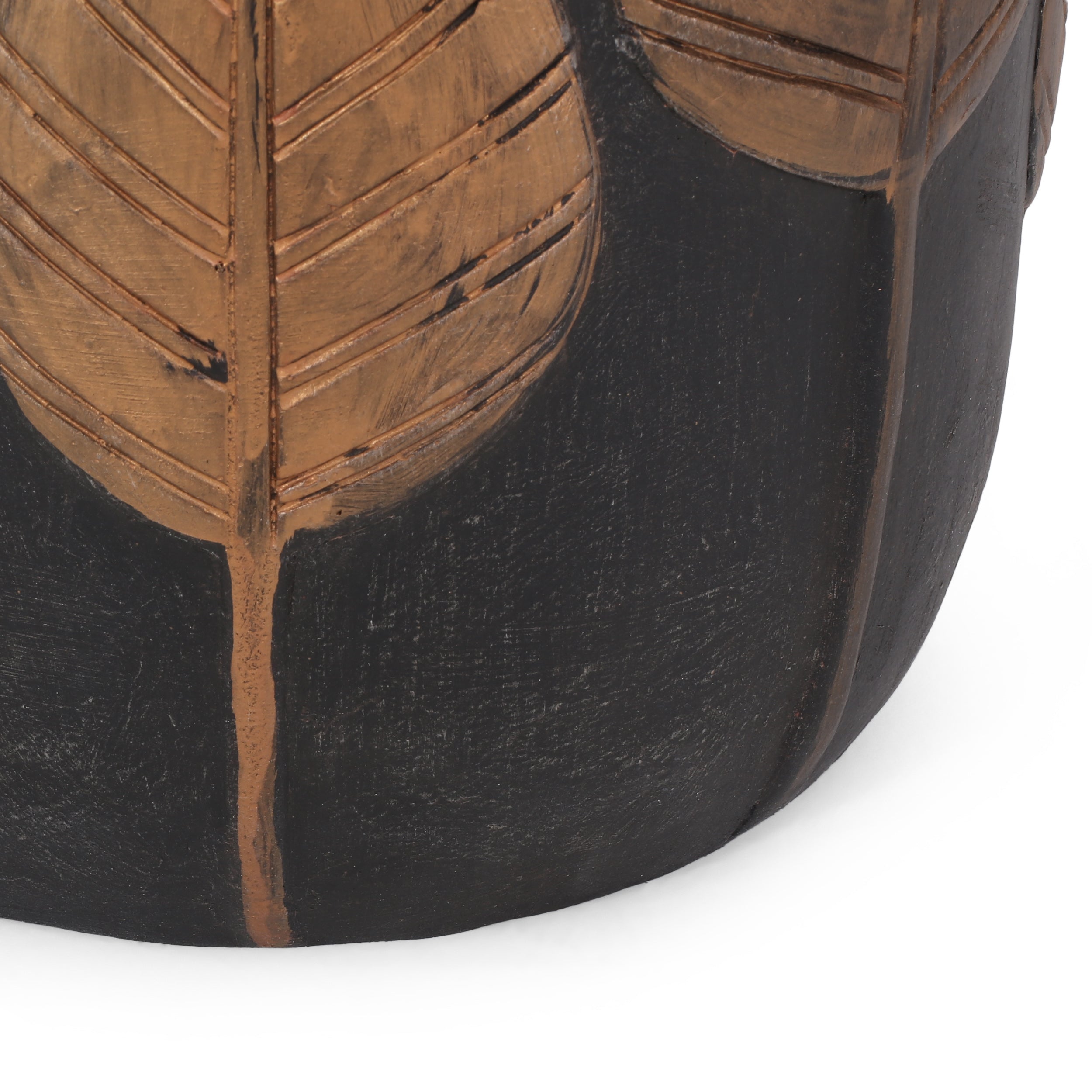 Outdoor Light Weight Concrete Side Table - Black/Copper