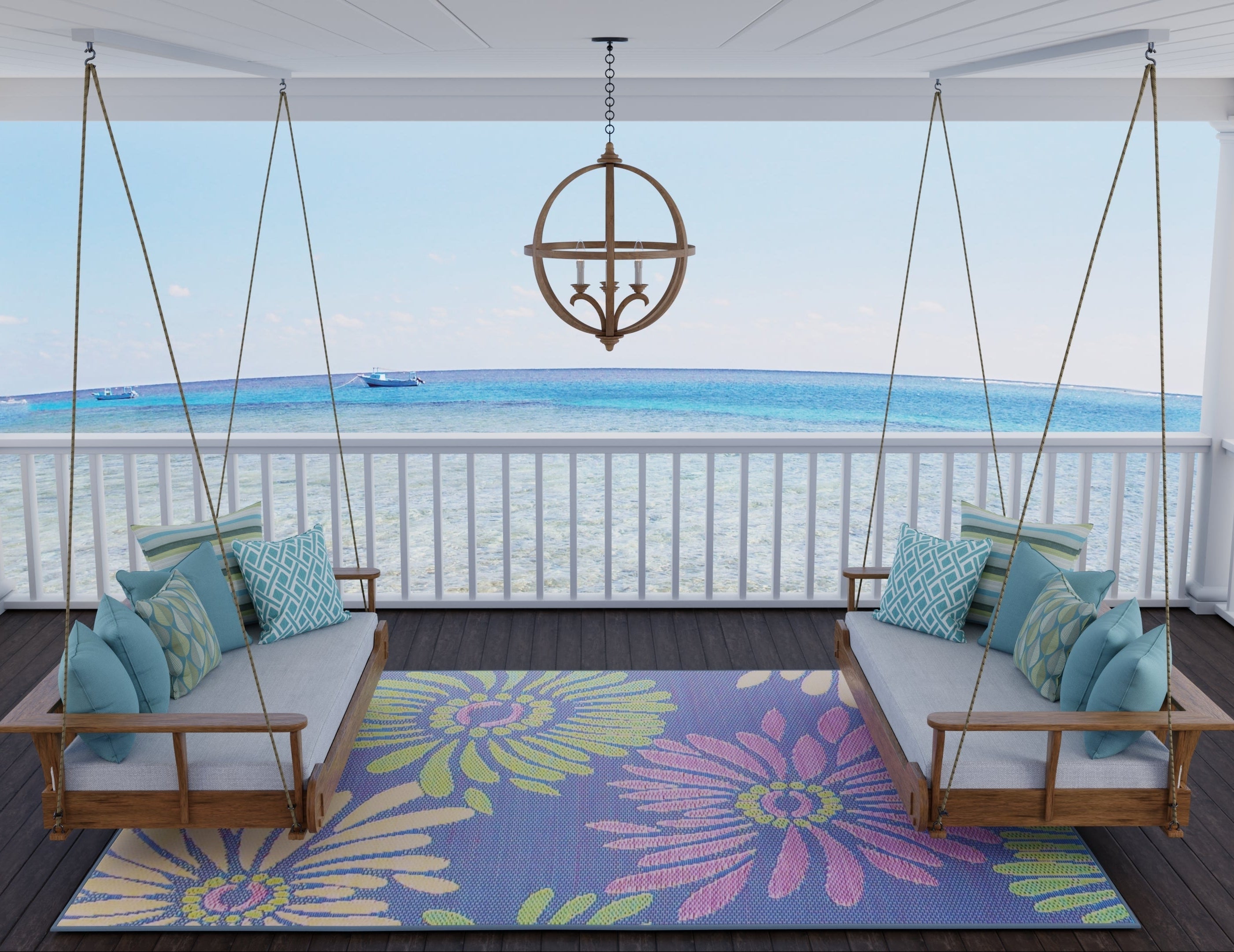 Daisy Violet Reversible Outdoor Mat