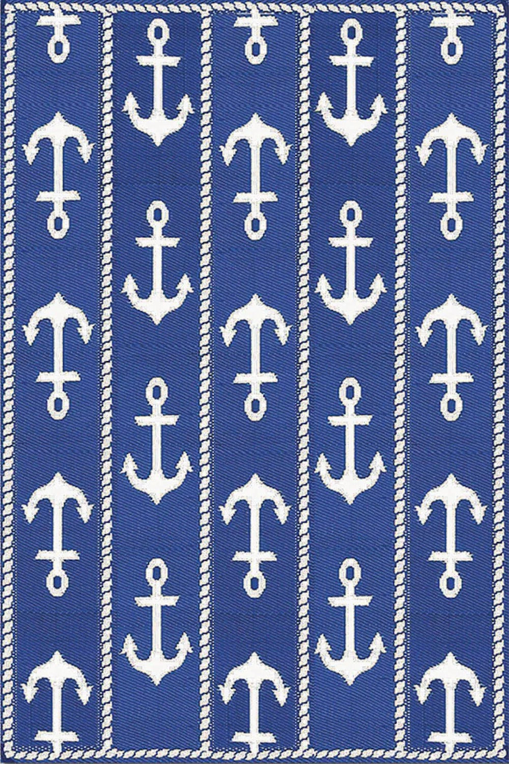 Anchor Blue & White Outdoor Mat