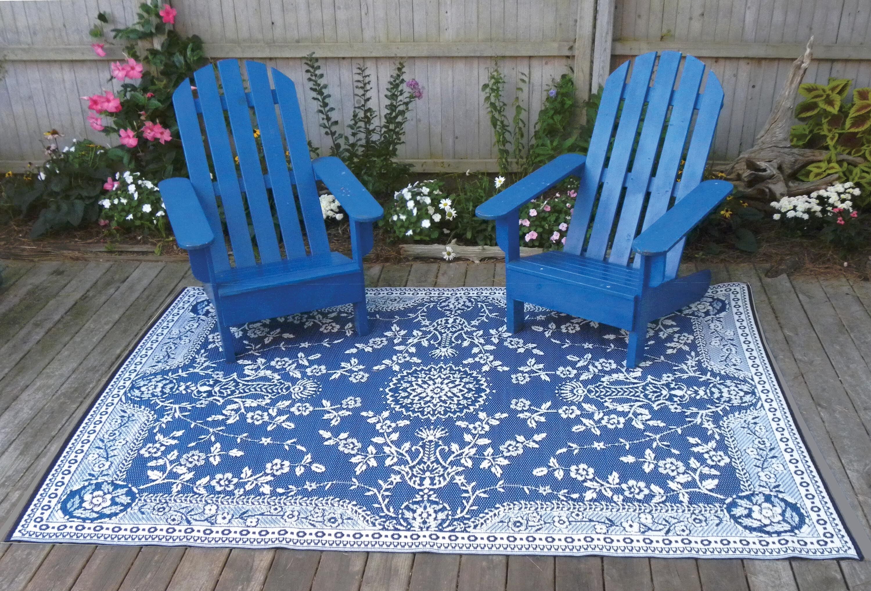 Garland Blue & White Reversible Outdoor Mat