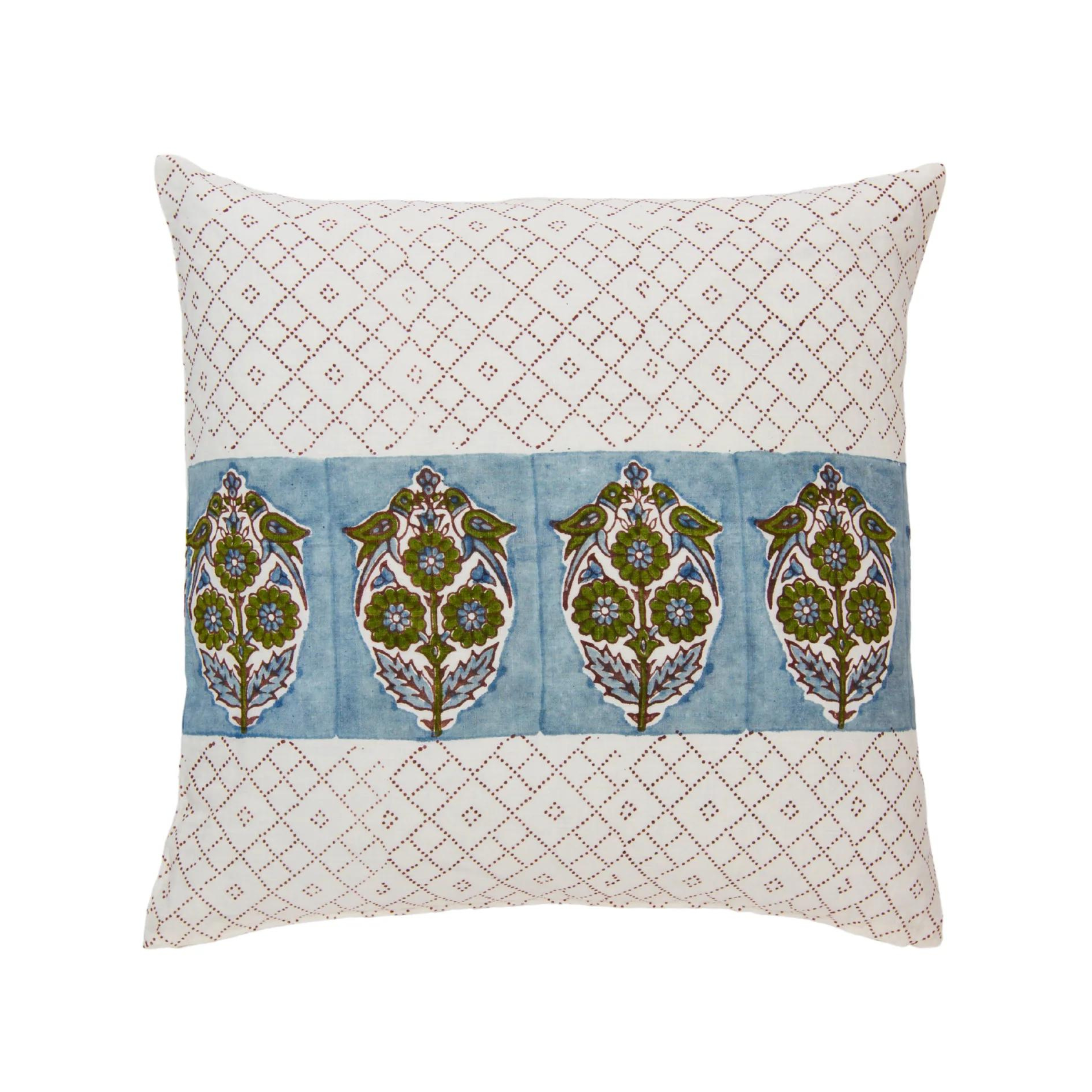 Parakeets Blue/Green Pillow Cover