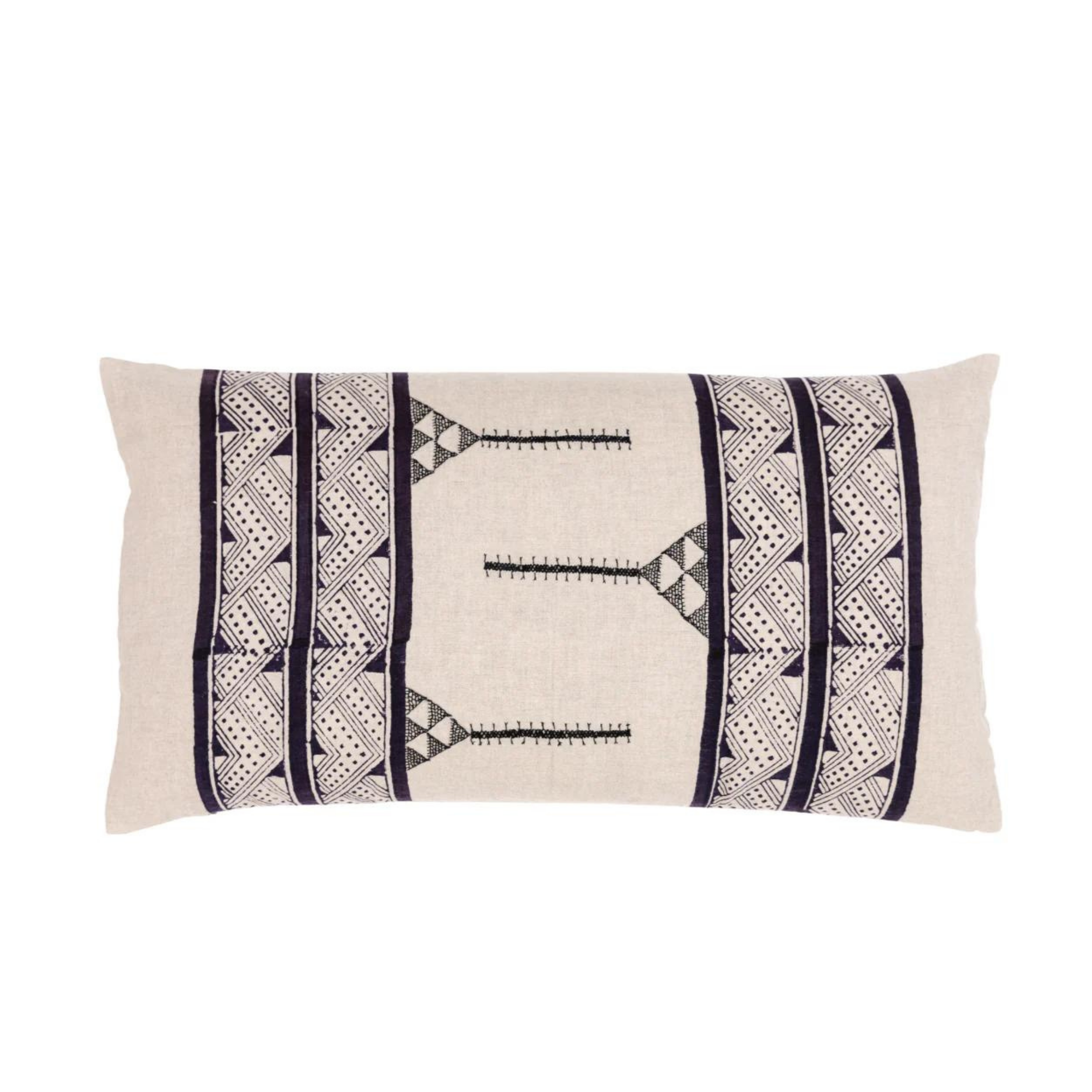 Mancala Charcoal Lumbar Pillow Cover