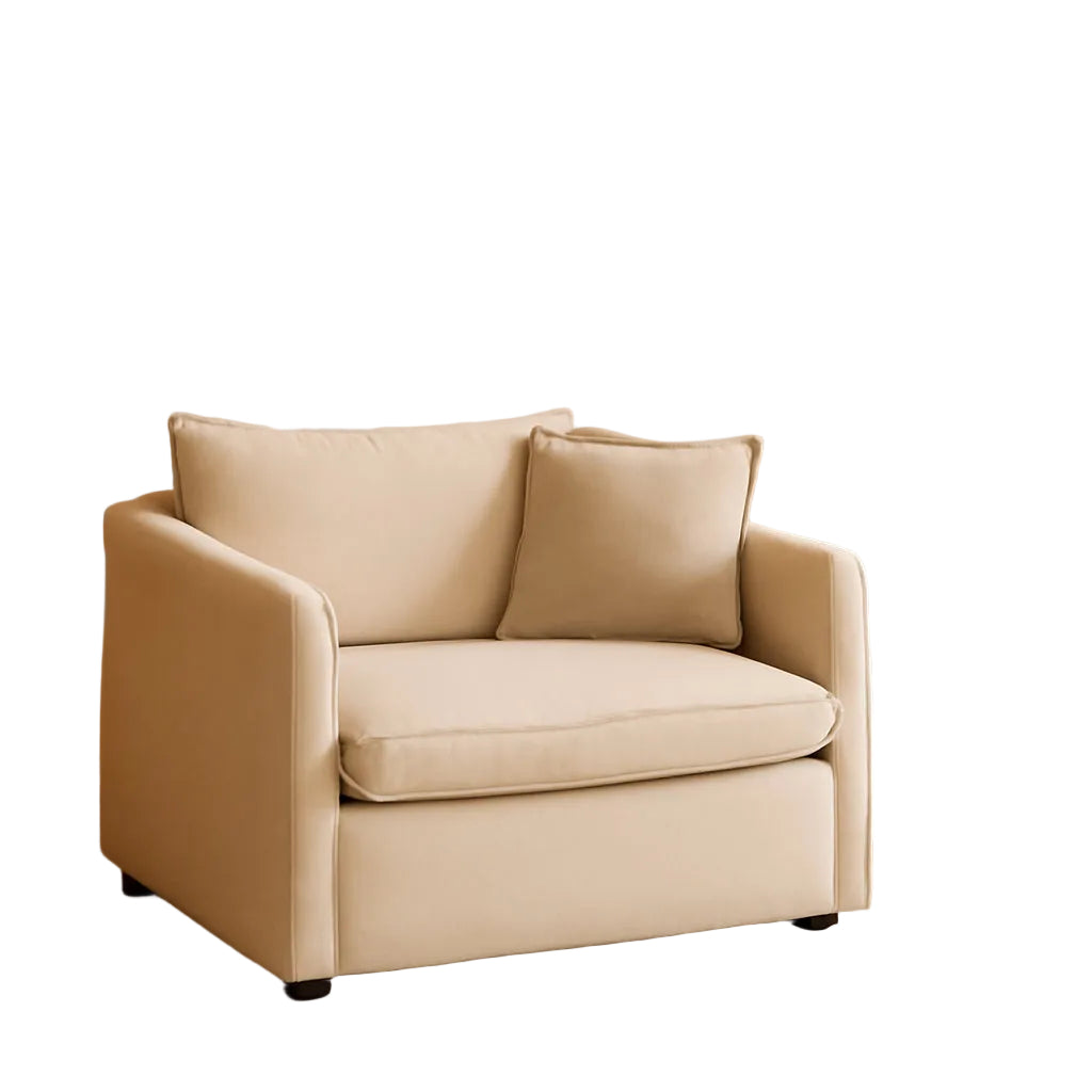 Comfy Chenille Sofa Chair with Toss Pillow Light Coffee