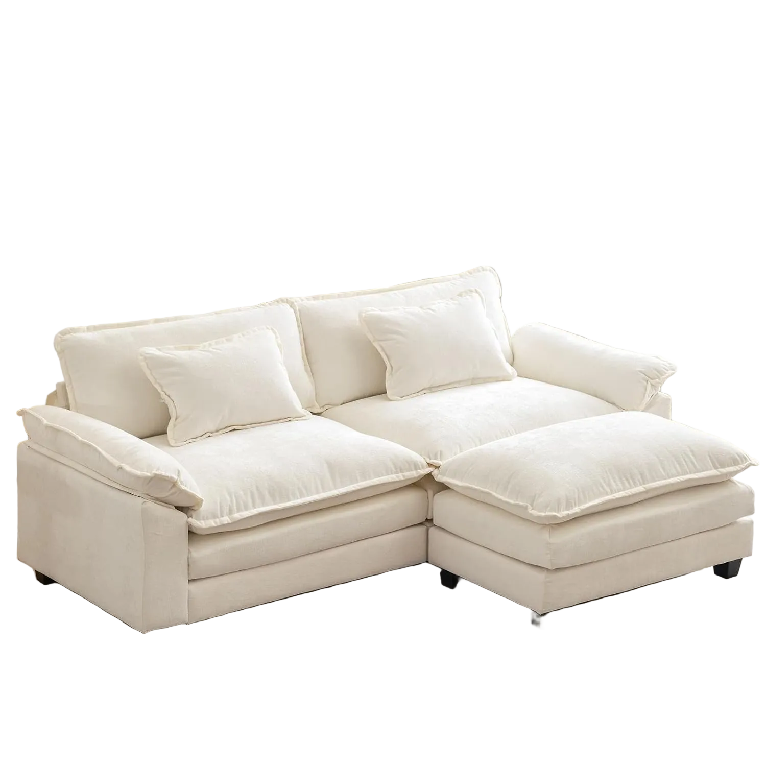 Comfy Cloud Couch Modular Sofa with Ottoman and Pillows