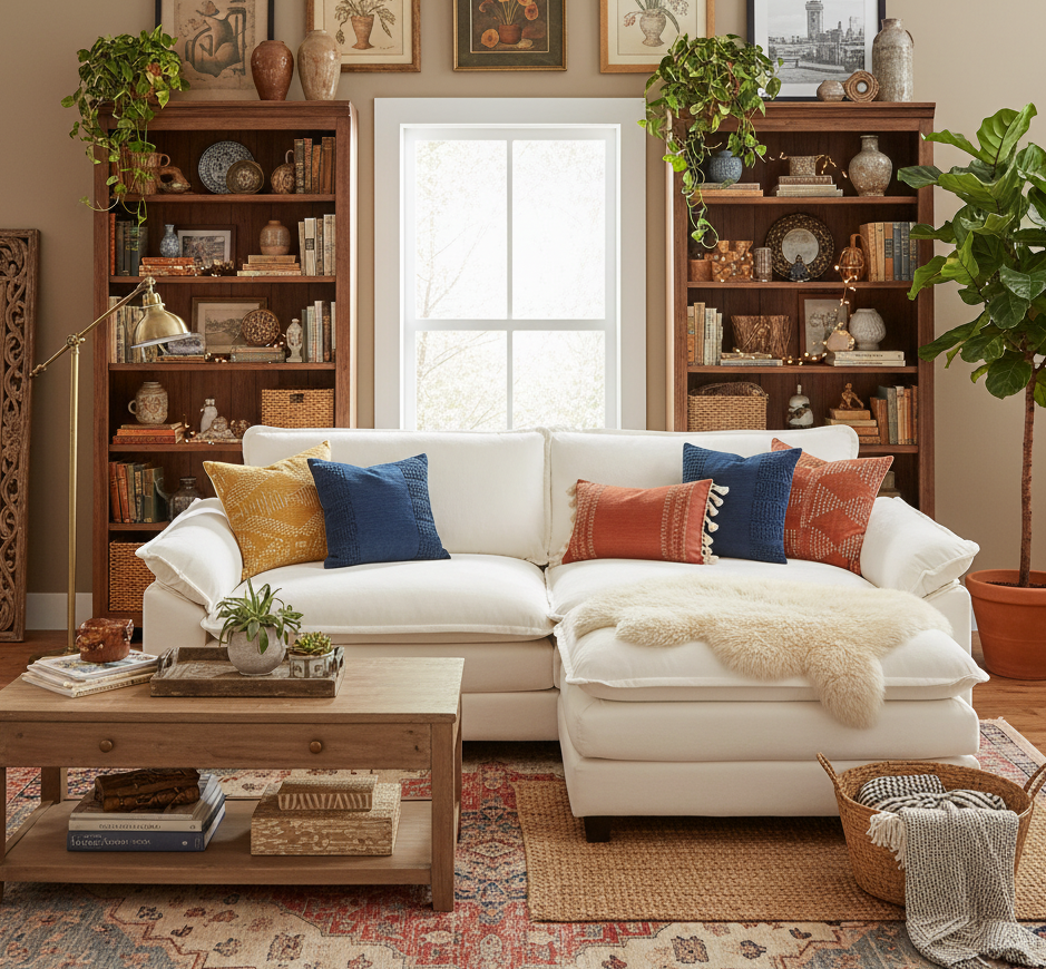 Comfy Cloud Couch Modular Sofa with Ottoman and Pillows