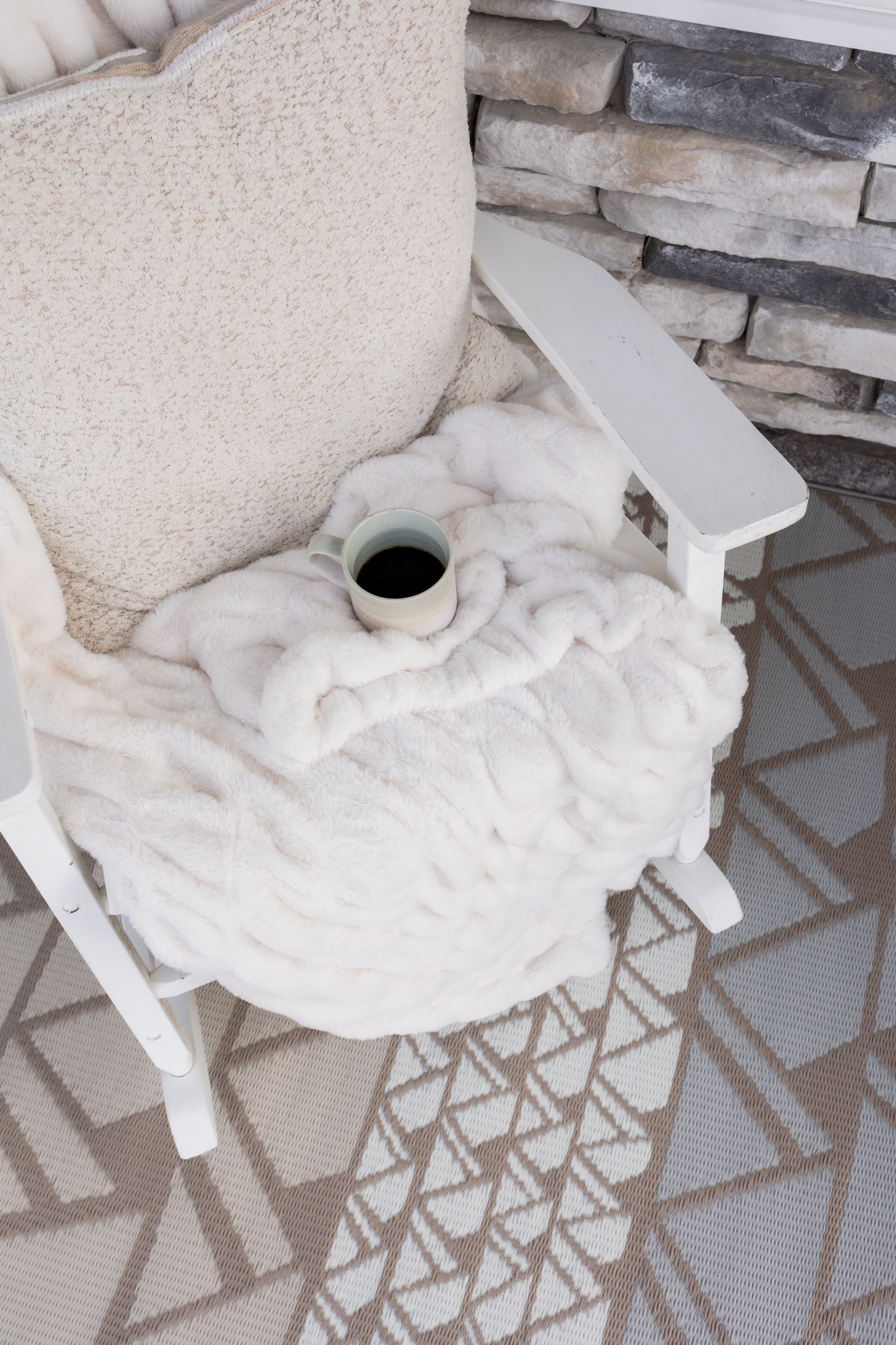 Zig Zag Grey Outdoor Mat