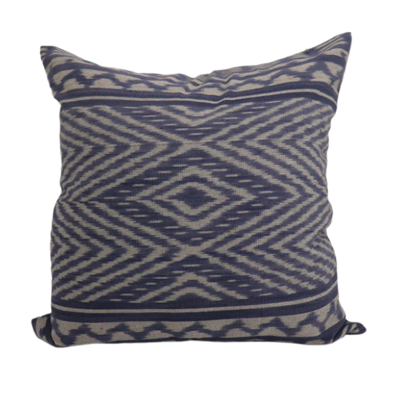Handwoven Ikat Pillow Cover - Blue