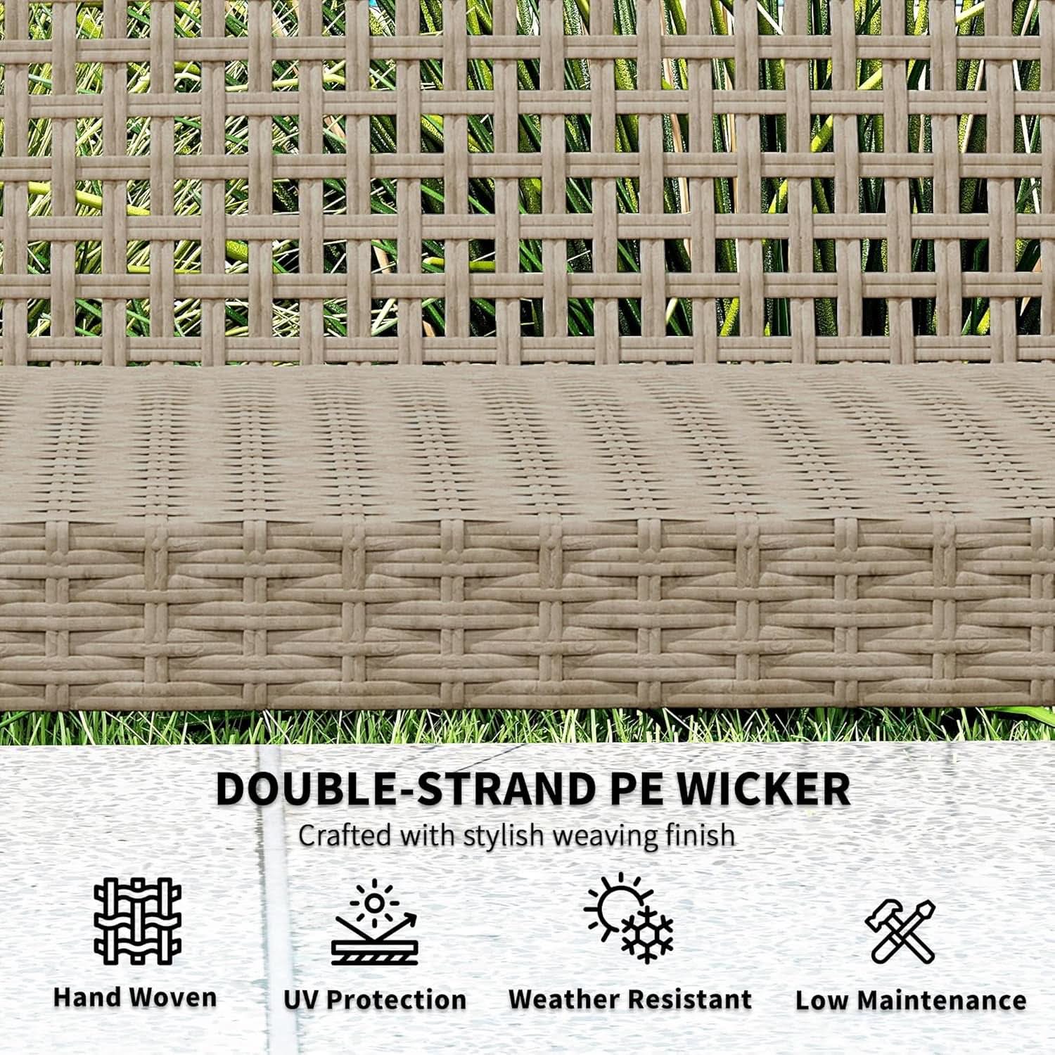 Spacious Wicker Outdoor Couch for Three