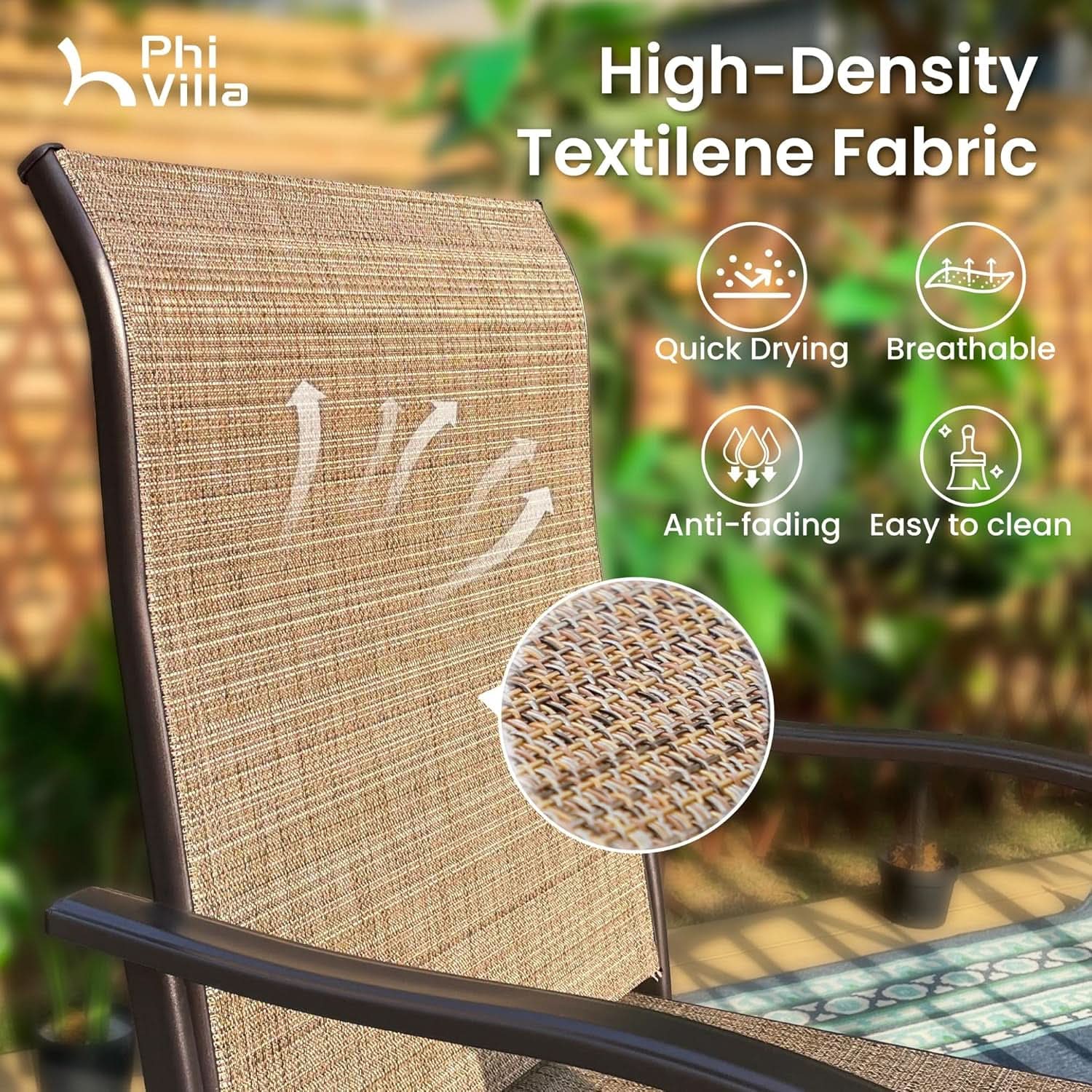 Set of 4 Outdoor Swivel Bar Stools - Tan