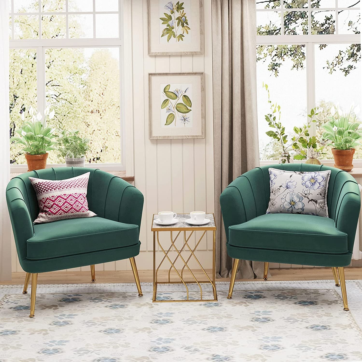 Green Velvet Accent Chair