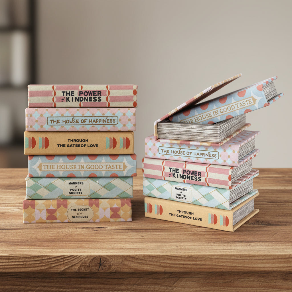 Mid-Century Retro Storage Book Boxes