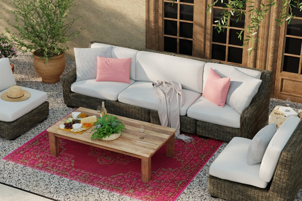 Bouquet Red Outdoor Mat