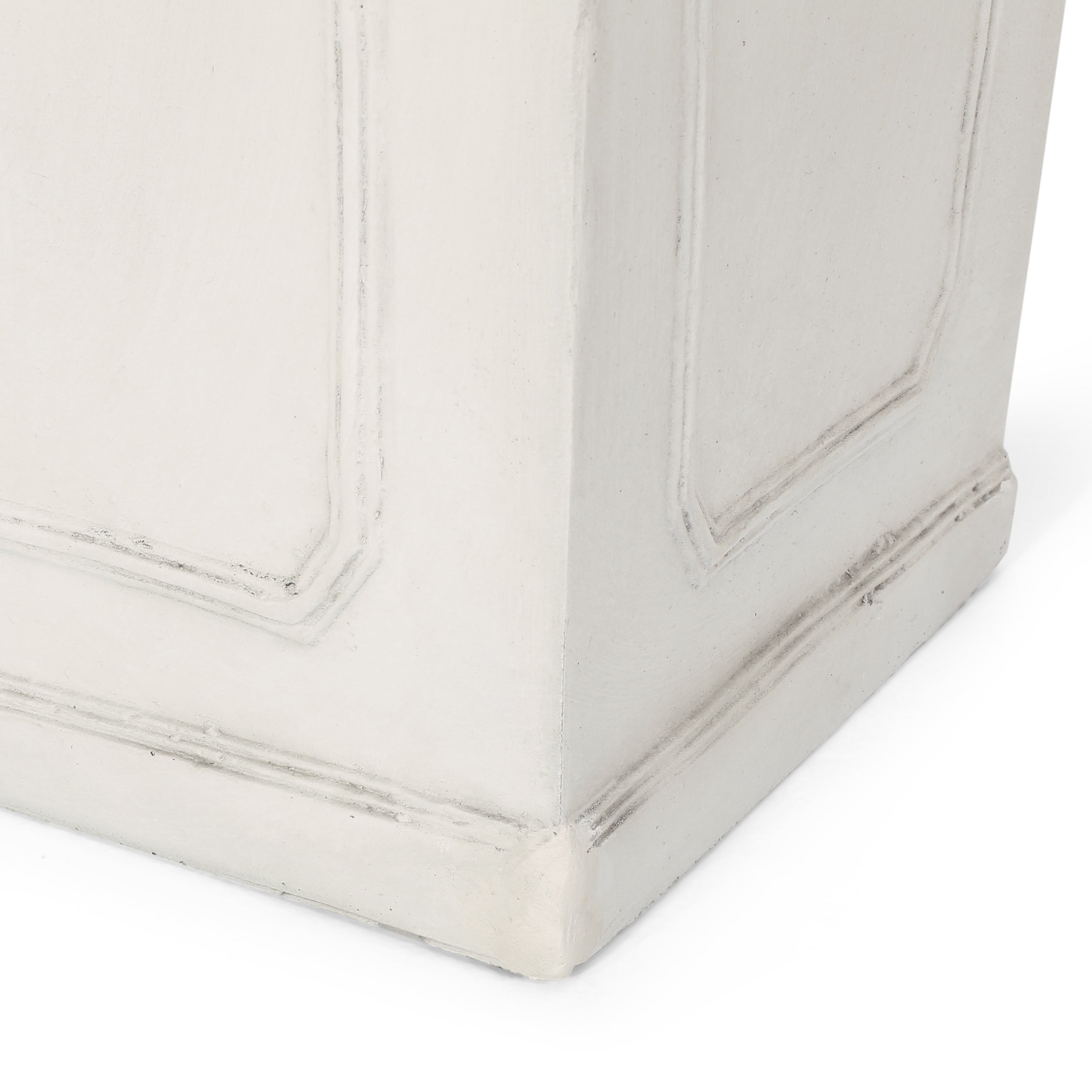 Tall Outdoor MGO Planter with Antique White Finish
