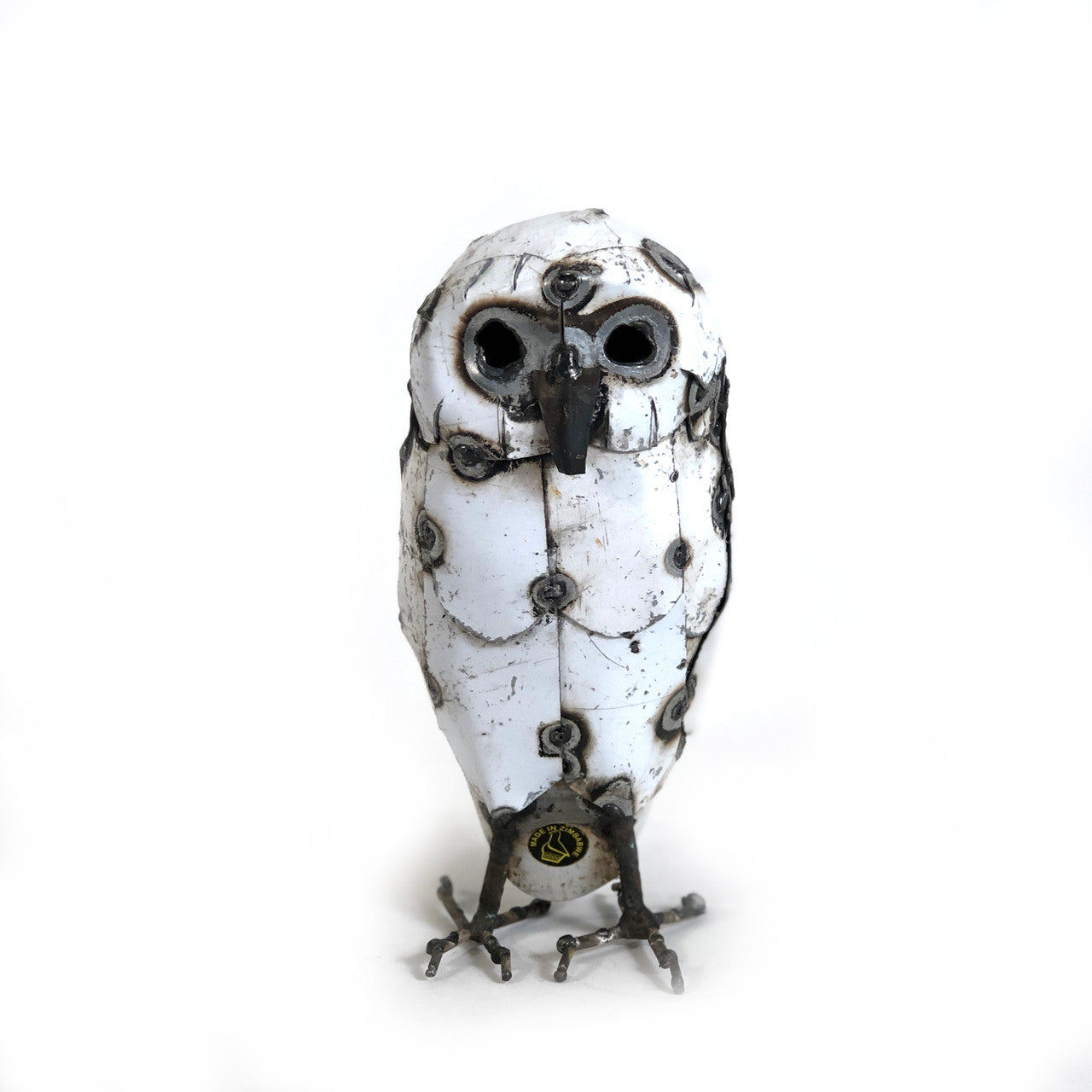 Recycled Metal Snowy White Owls