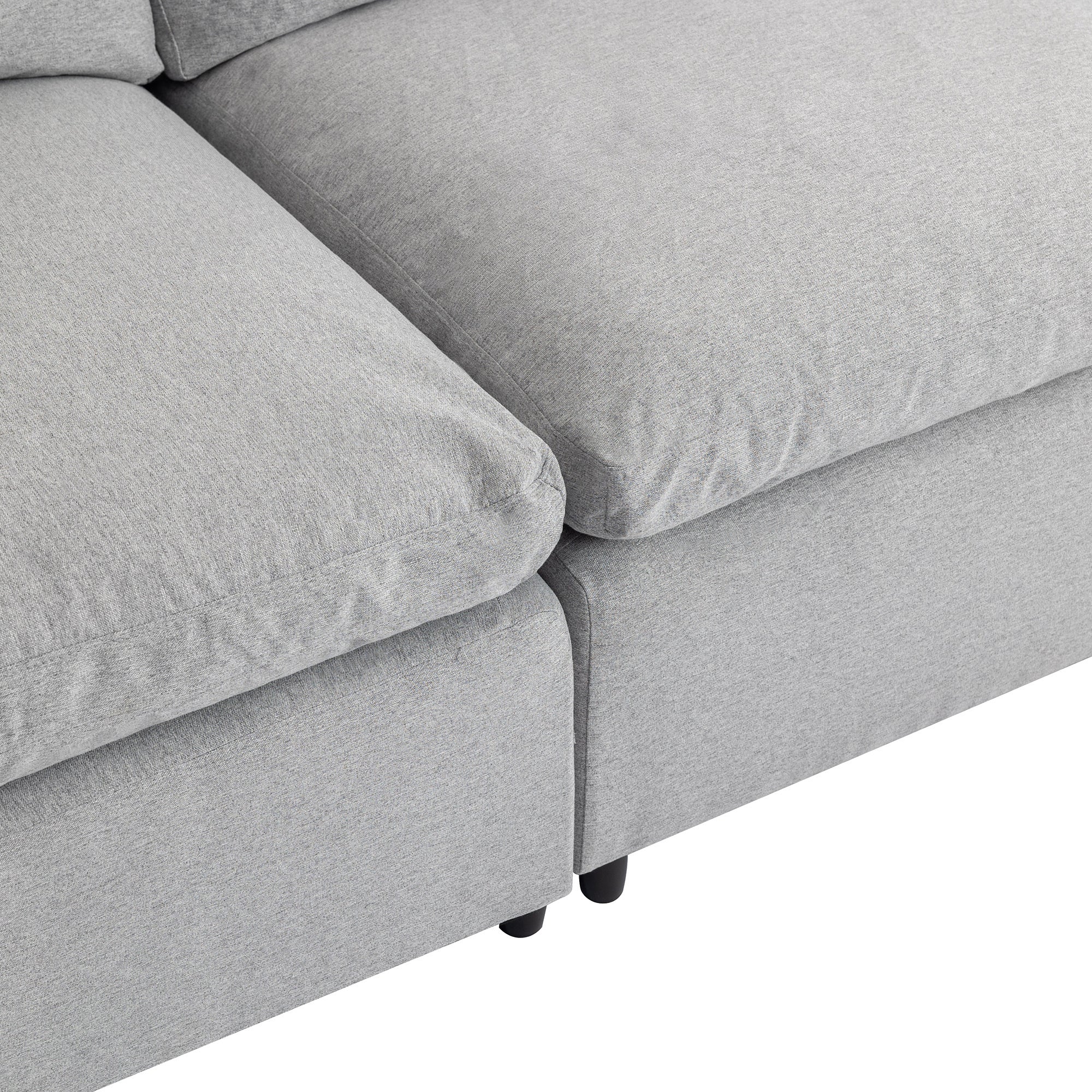 Down Filled Sectional Sofa in Grey