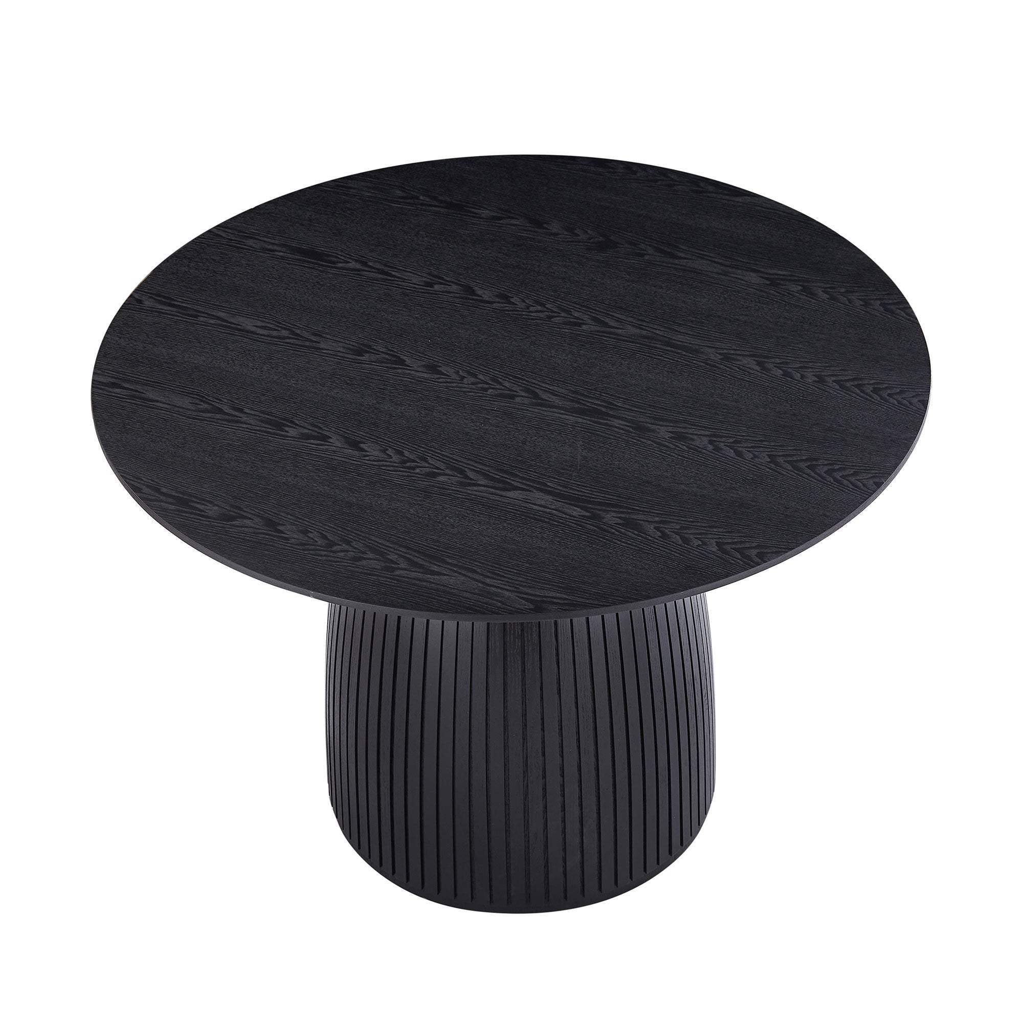 Sleek Round Dining Table in Black Finish
