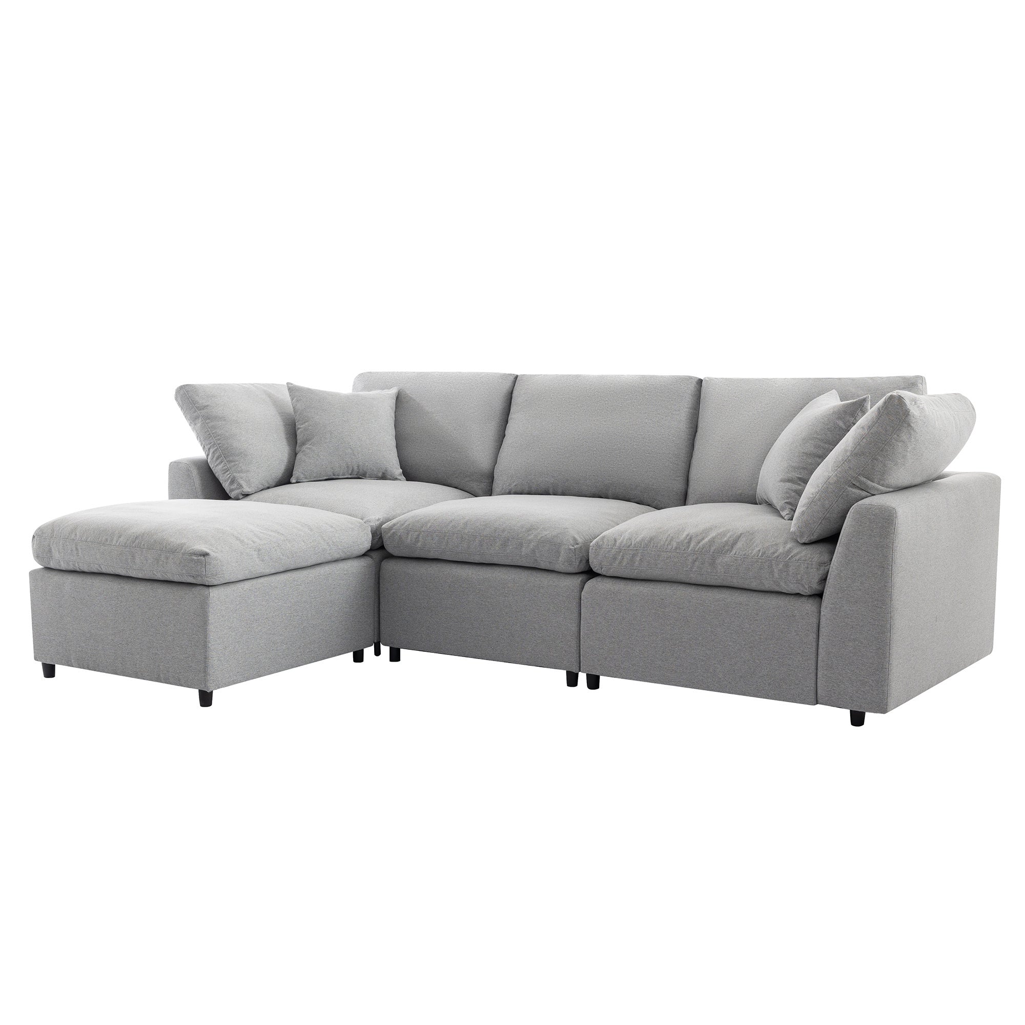 Down Filled Sectional Sofa in Grey