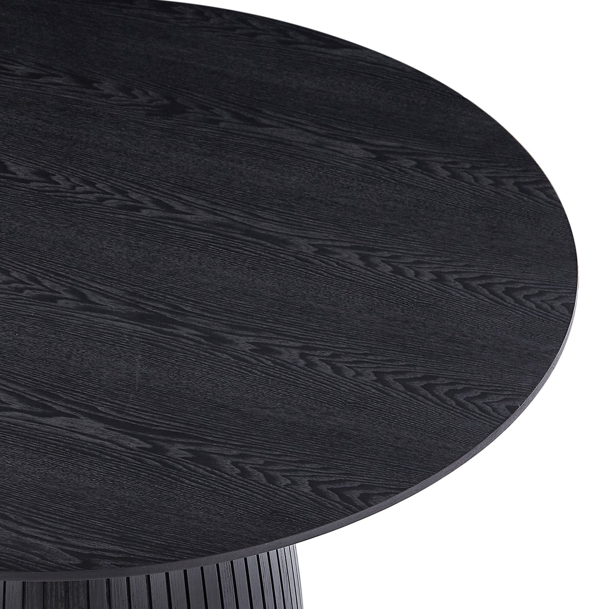 Sleek Round Dining Table in Black Finish