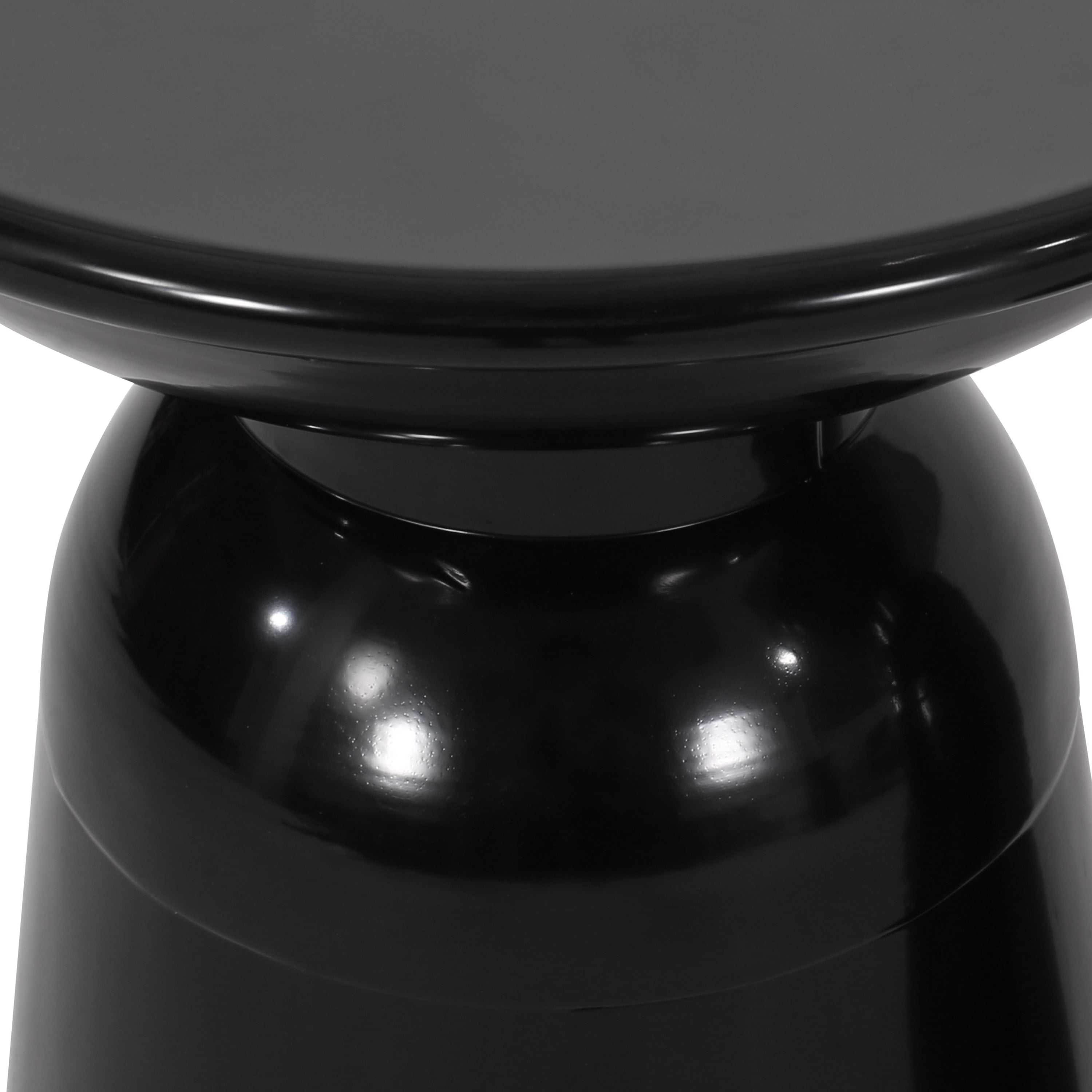 Modern Outdoor Metal End Table in Black Finish