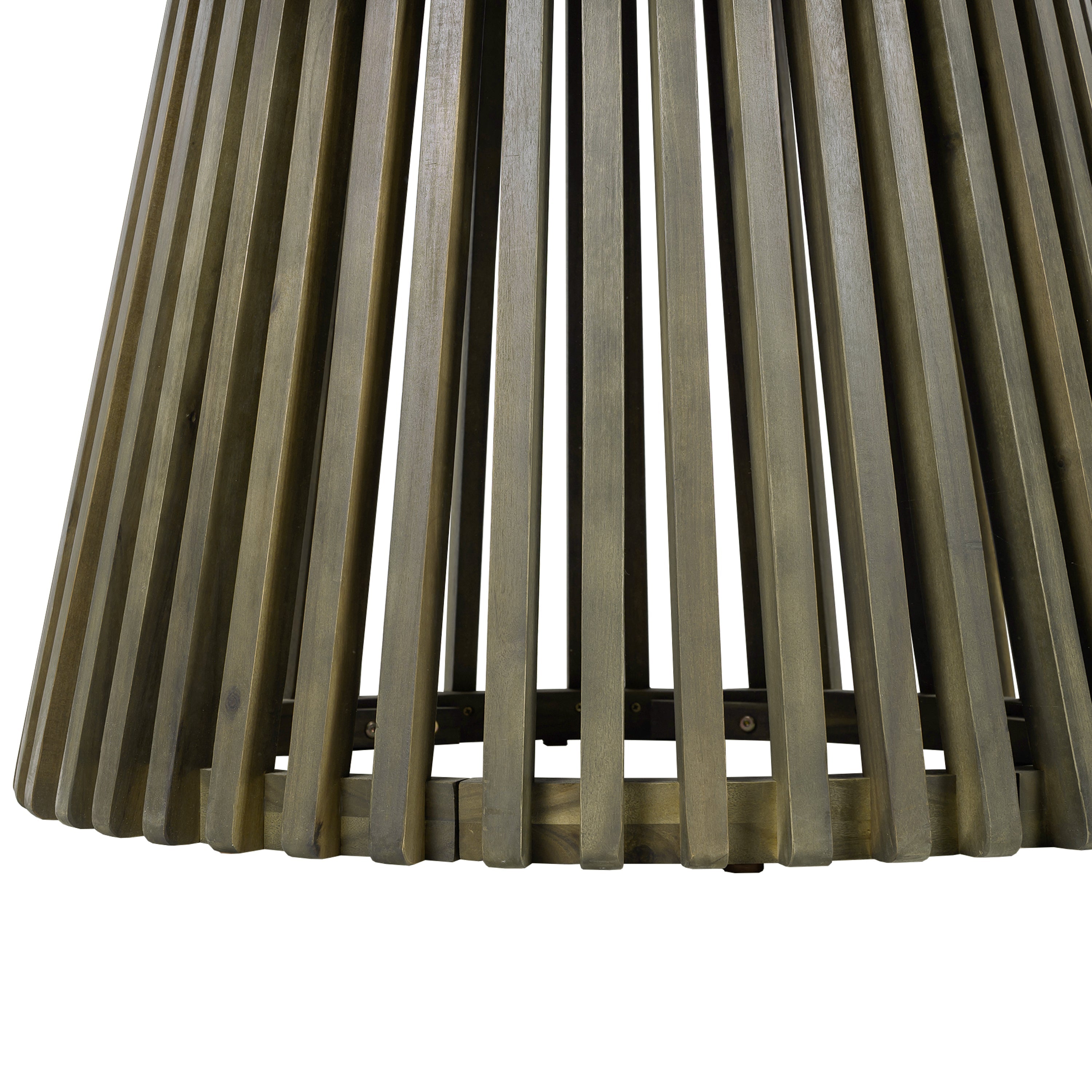 Round Outdoor Grey Acacia Wood Patio Dining Table - 47.25 inch