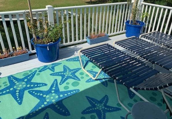 Starfish Blue & Green Reversible Outdoor Mat