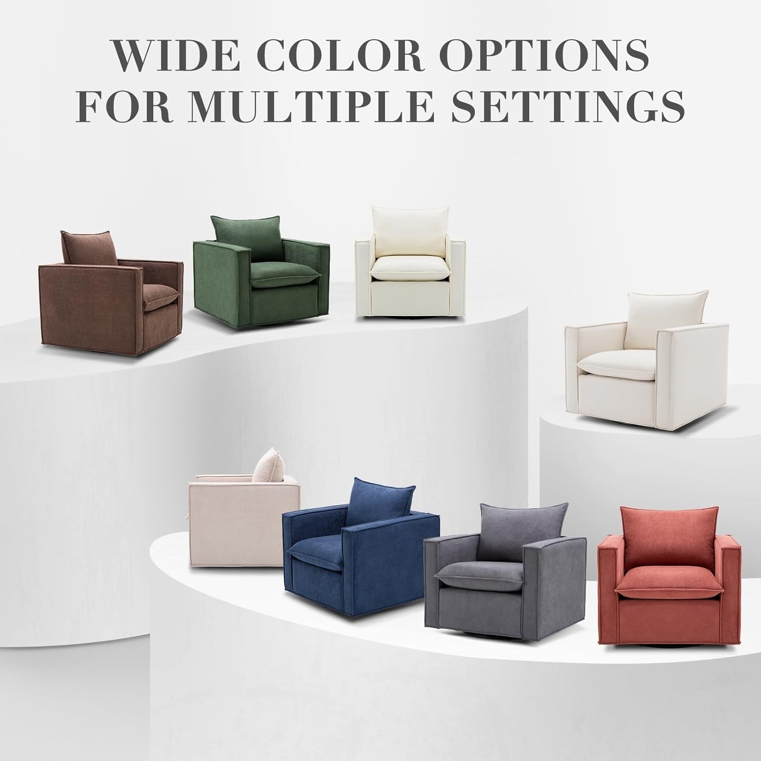 Swivel Armchairs in Dark Gray - 2 pc Set