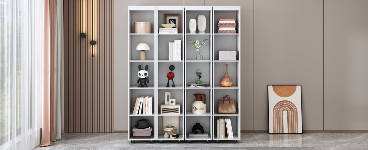 Queen Murphy Bed with Storage Doors - White