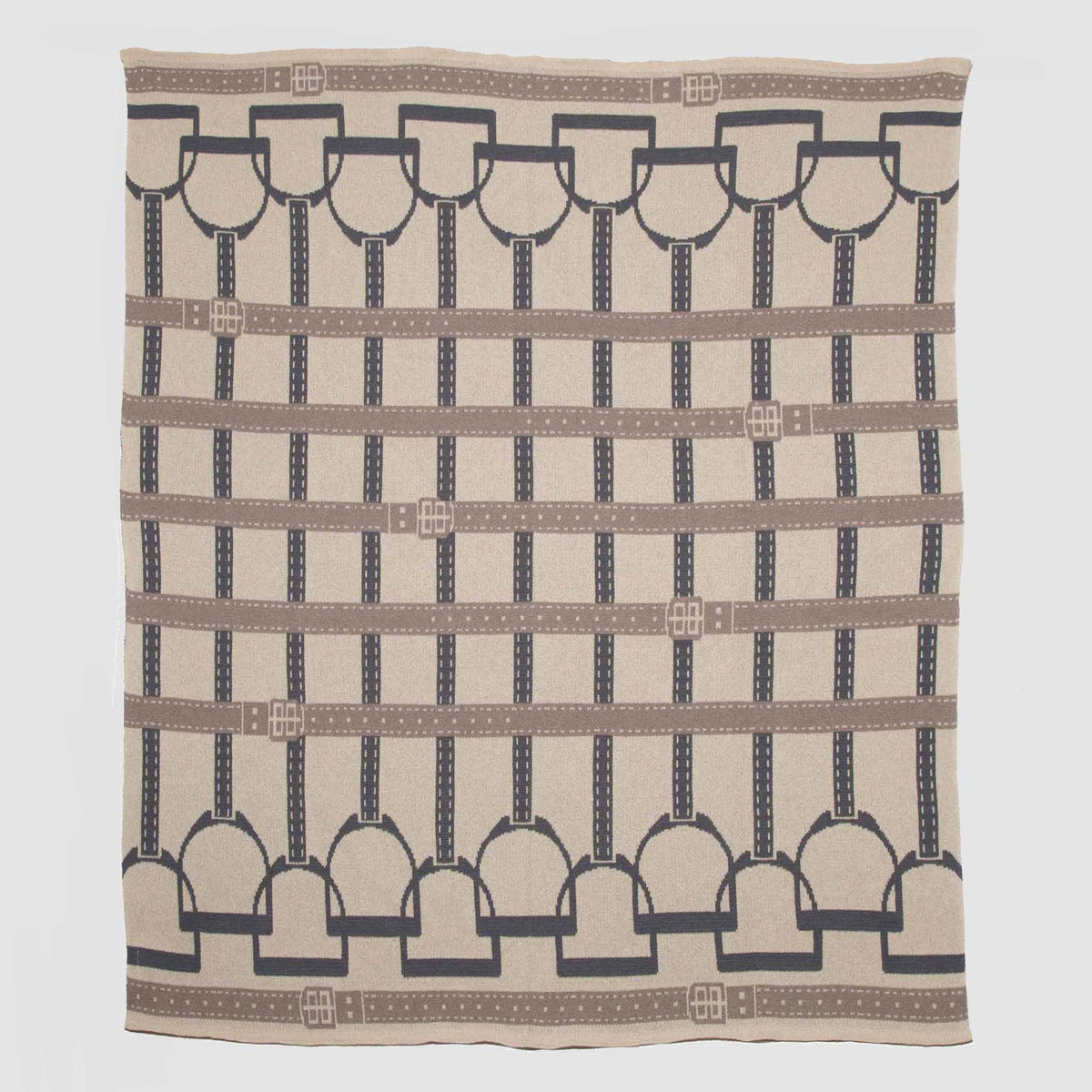 Equestrian Stirrup - Cotton Sustainable Knit Throw Blanket