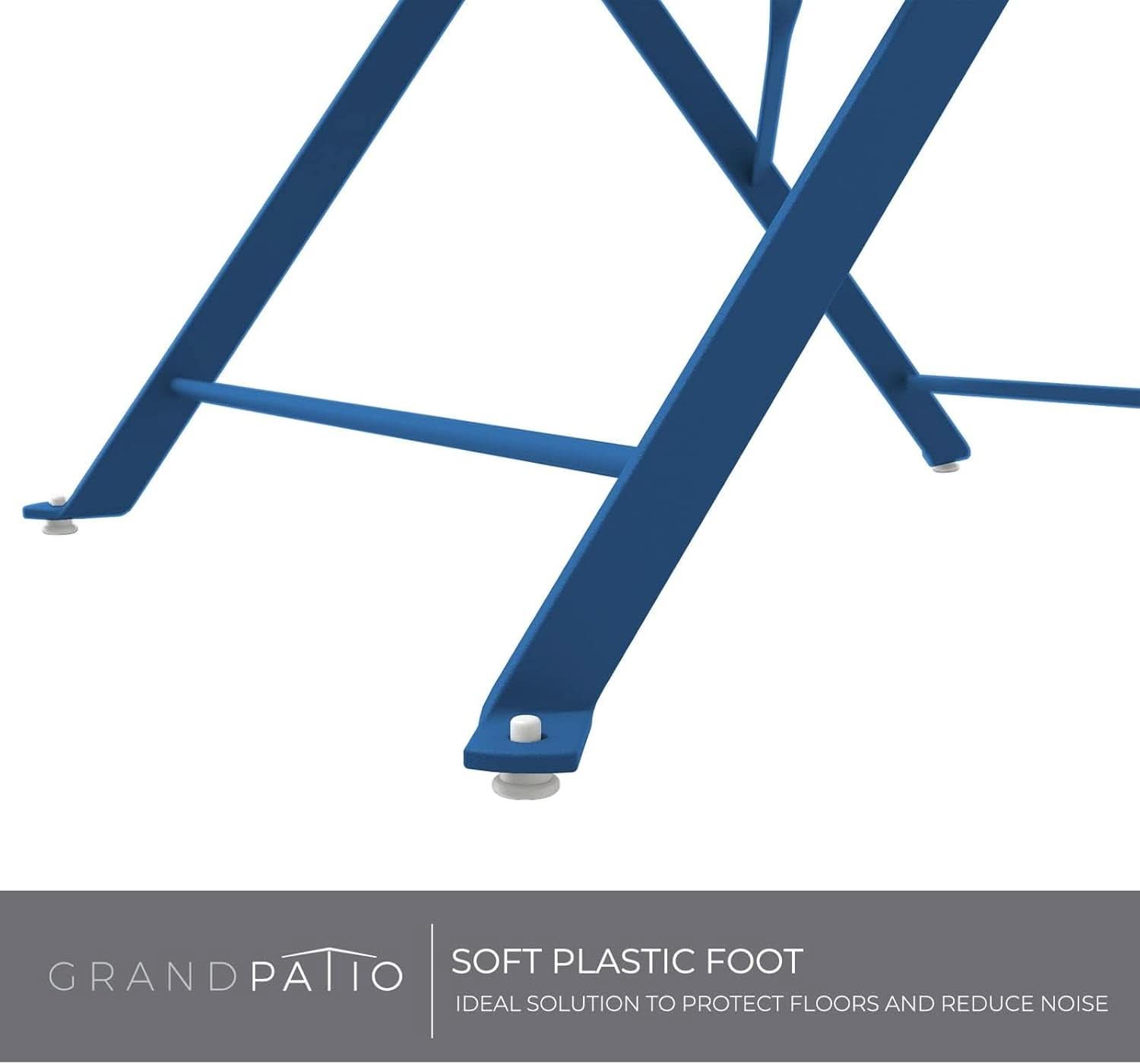 3 Piece Folding Metal Bistro Set in Blue