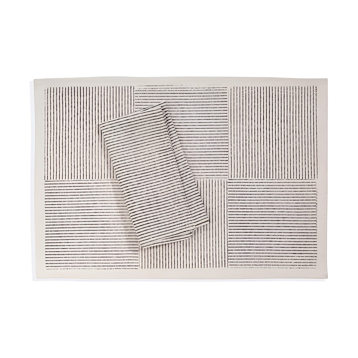 Hand Block Printed Kora Cotton Placemats - Set of 4