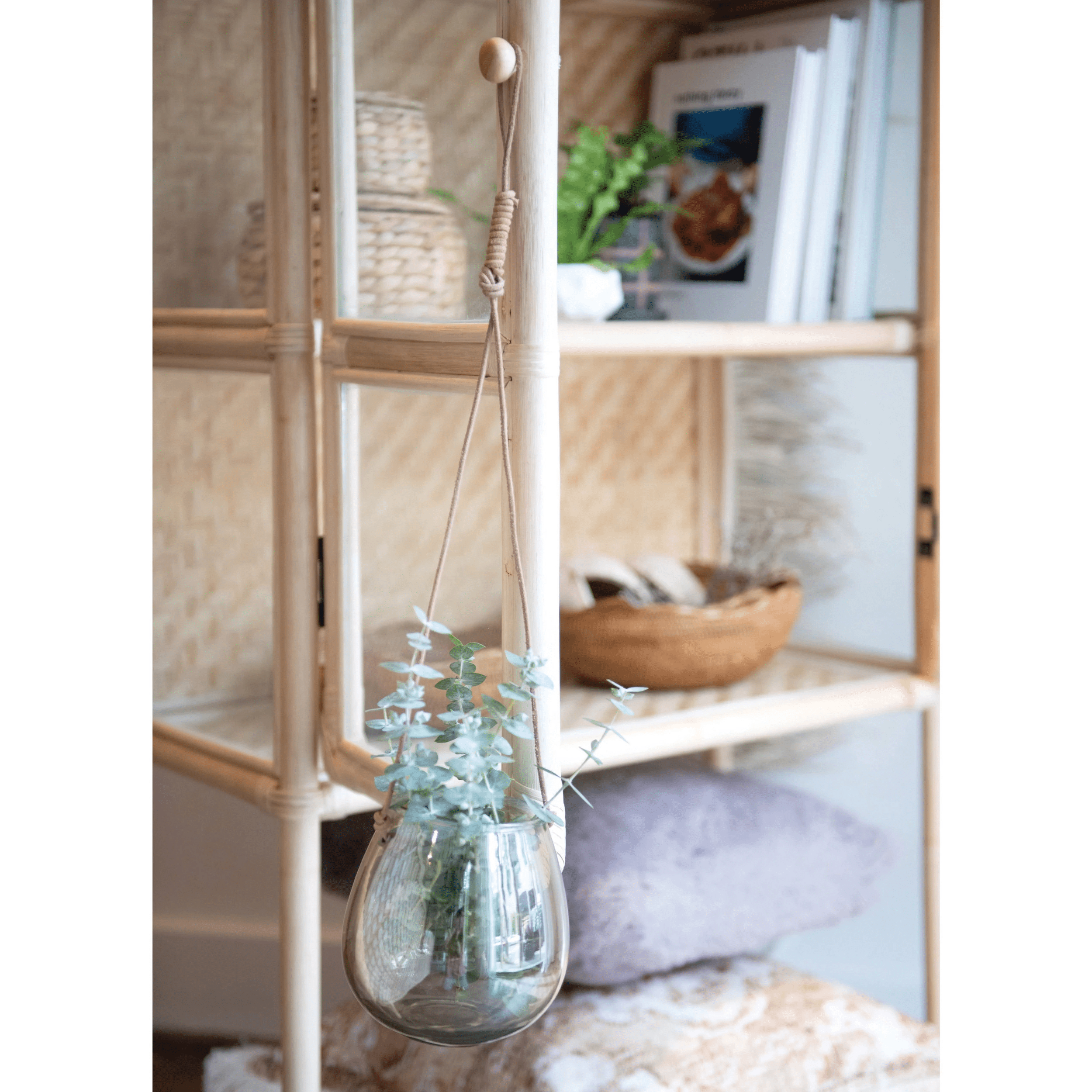Natural Water Hyacinth Storage Baskets with Lids - Set of 3
